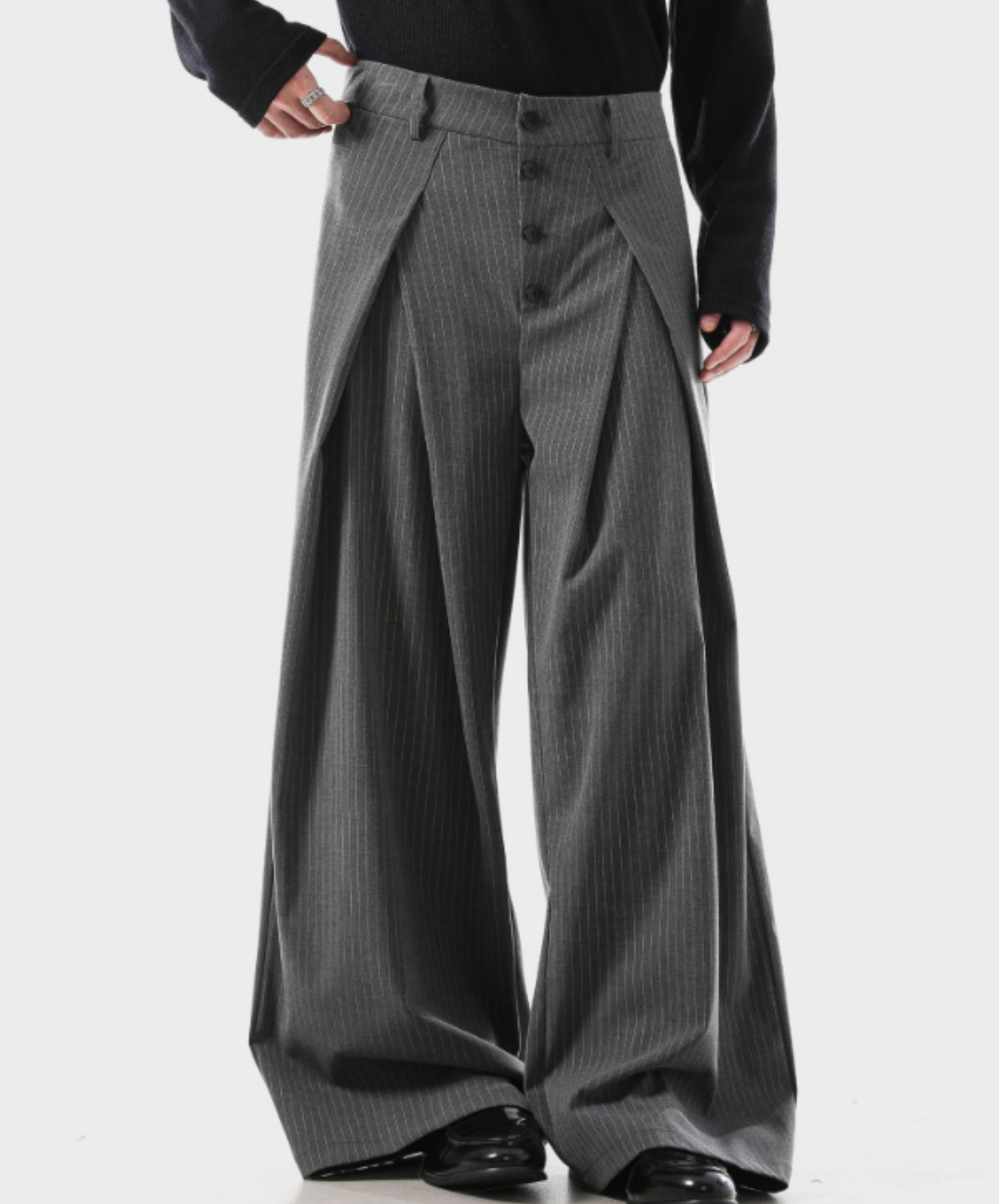 retro pleated design pants EN2640