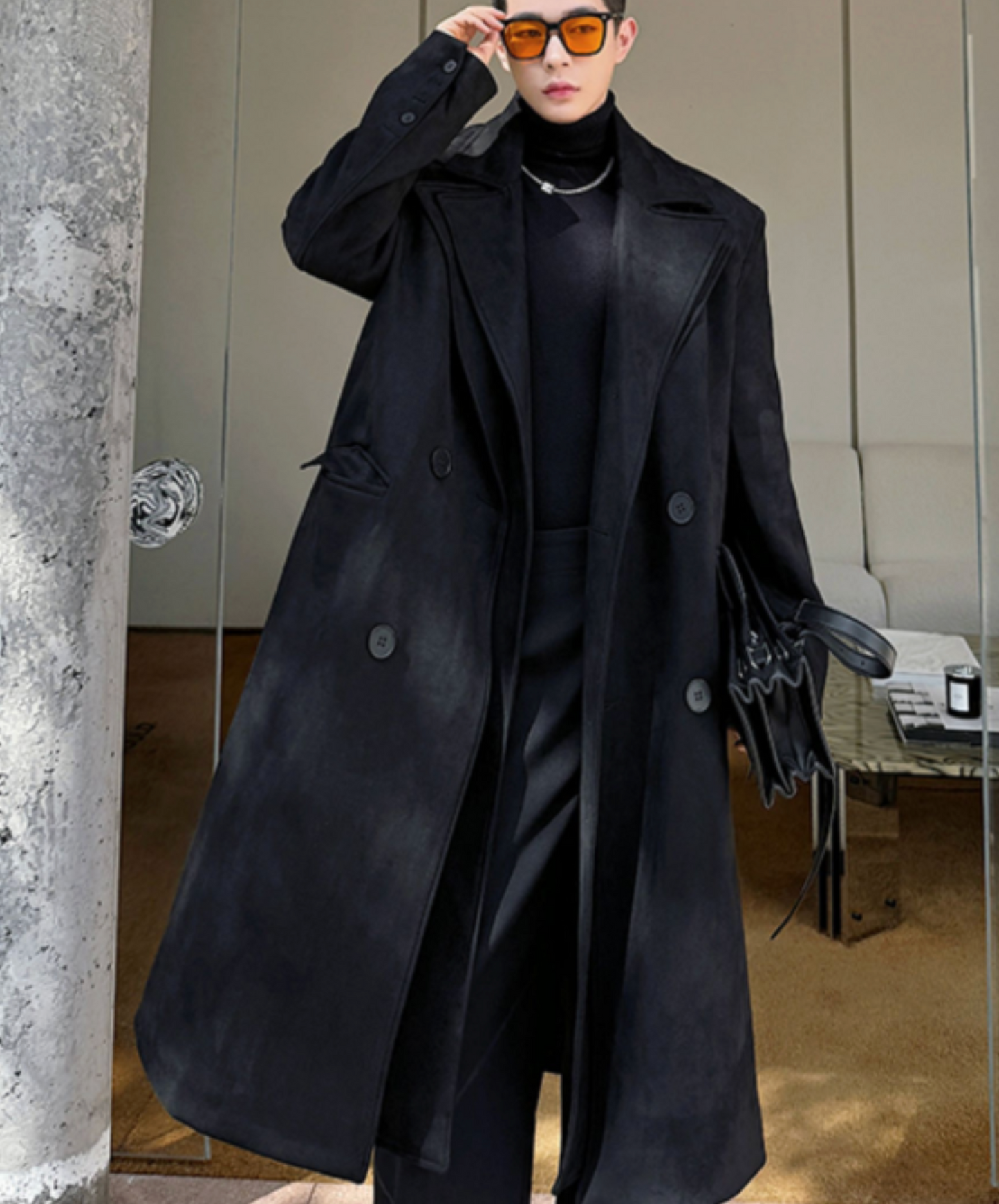 double-breasted long coat EN2529