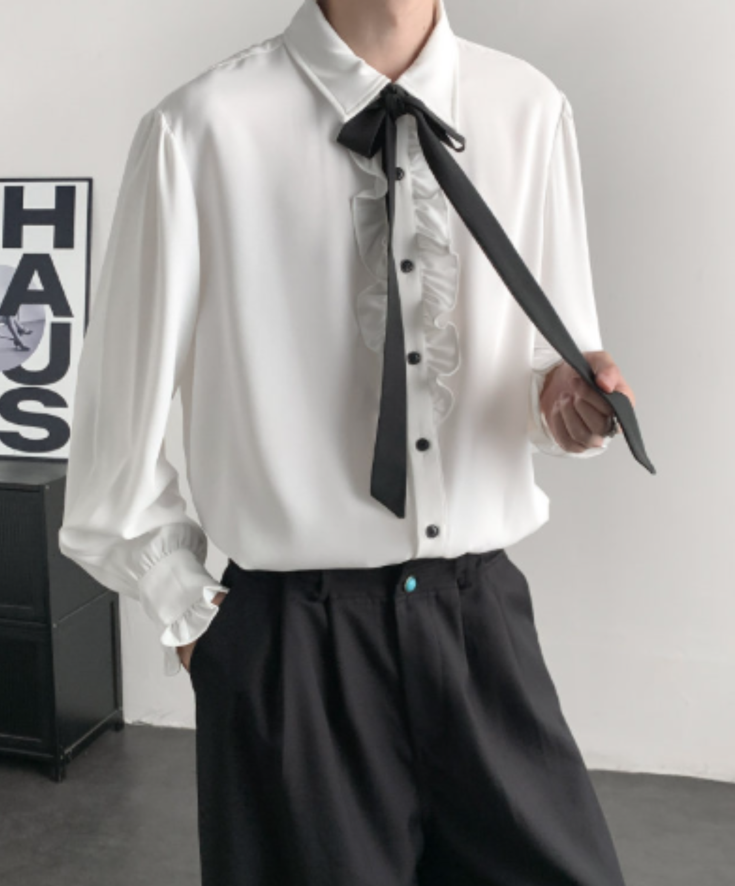 ruffles with tie detail shirt EN3076