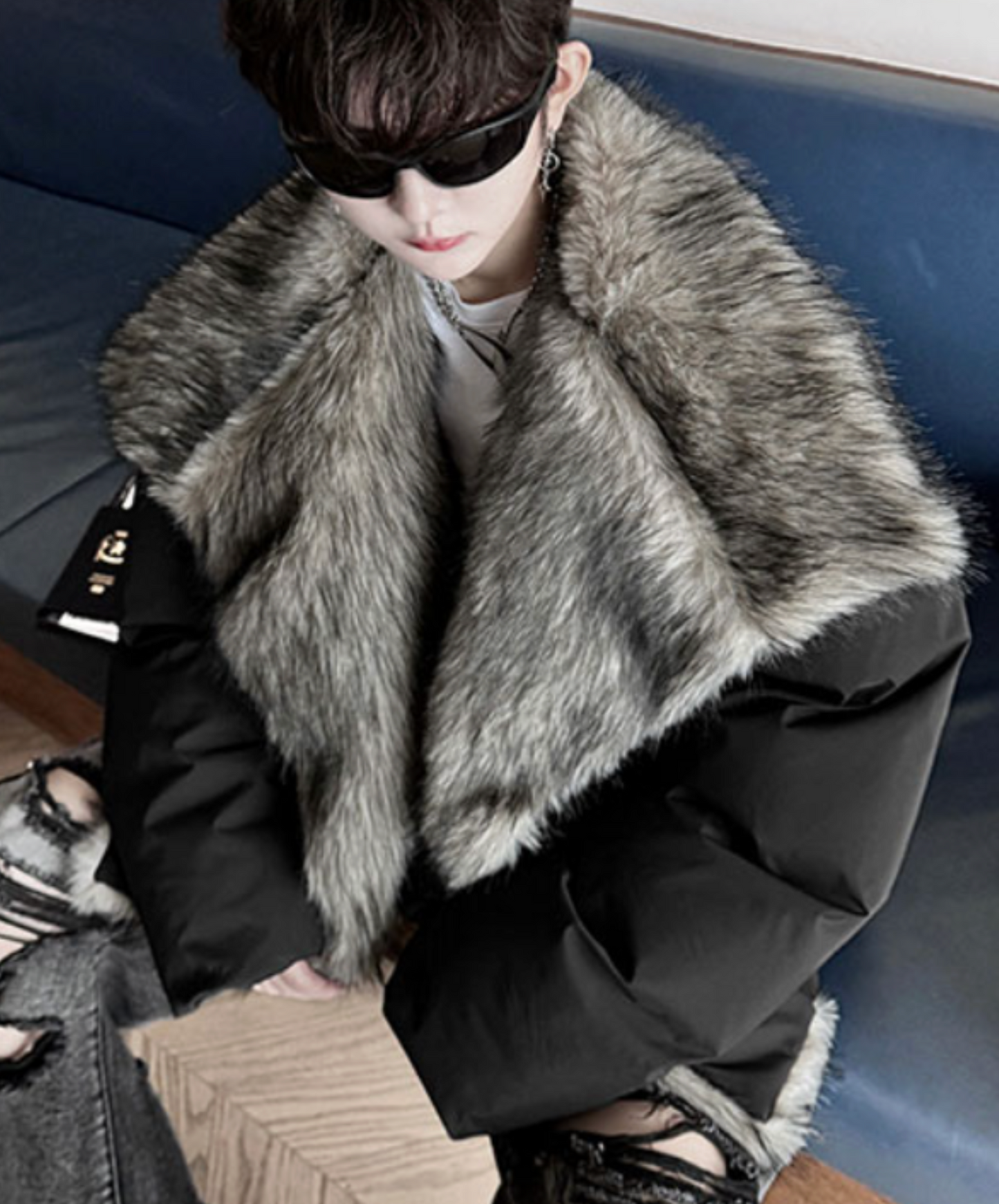 padded mink look jacket EN2594