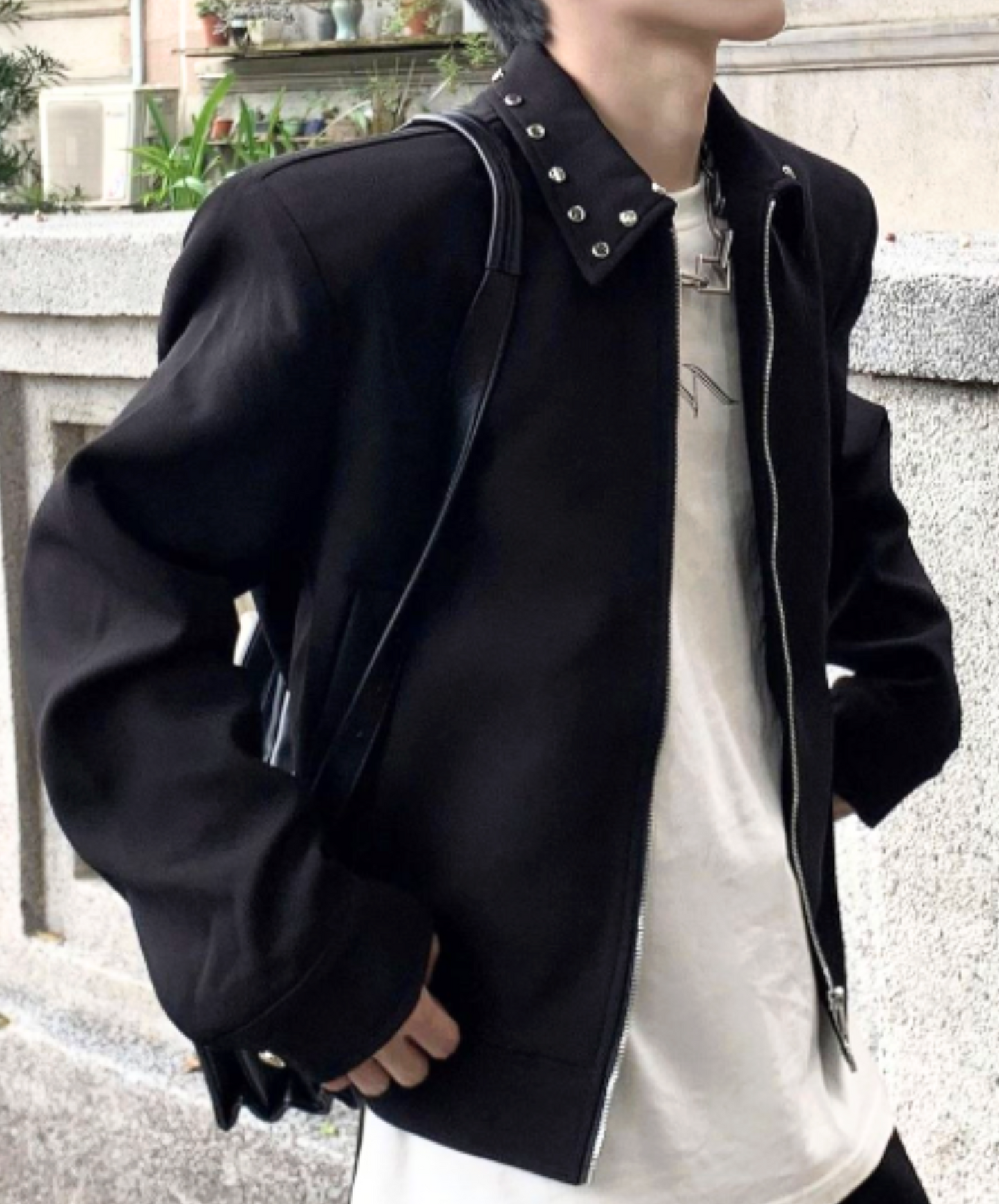 rivet decorative collar jacket EN2441