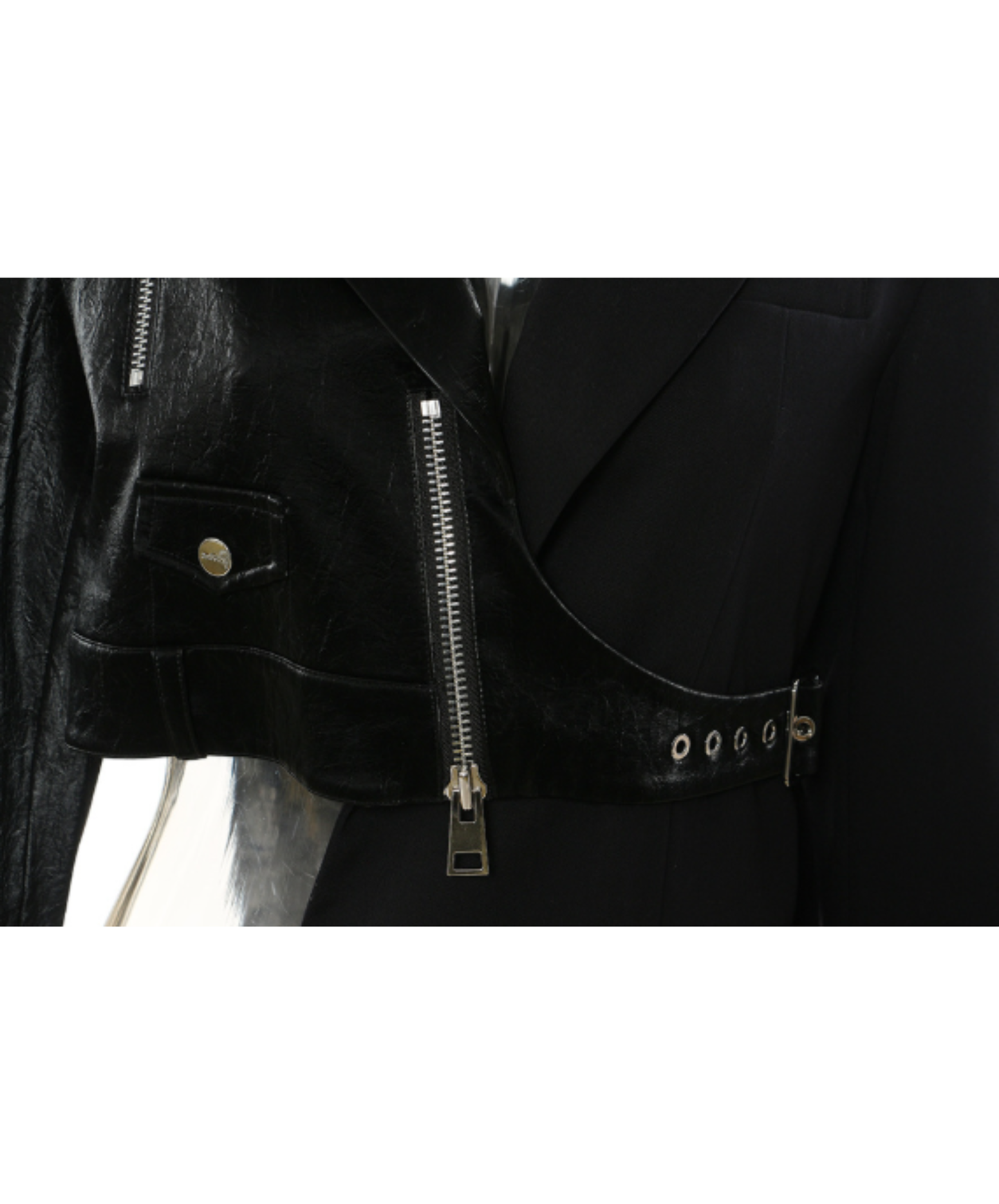 biker-style asymmetric jacket EN3093