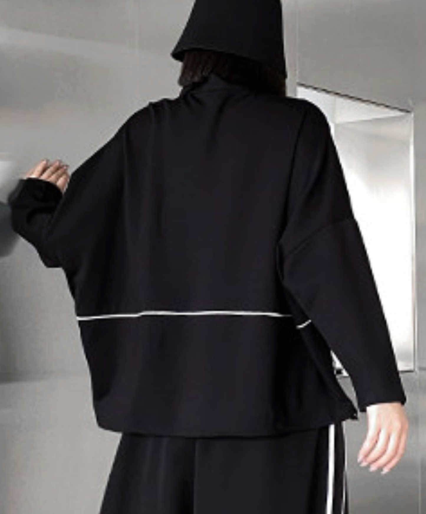 batwing sleeve white line sweatshirts EN2709