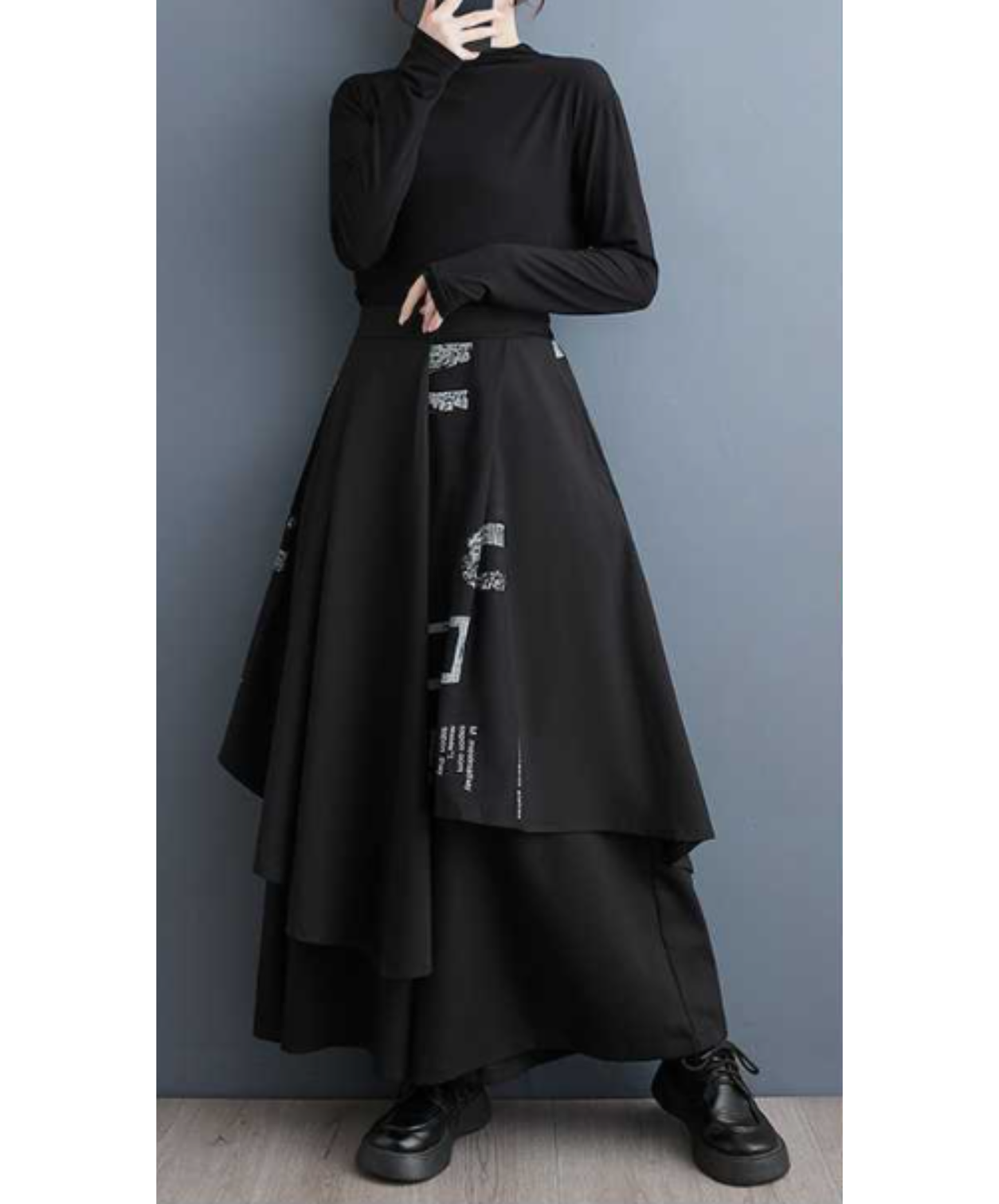 high-waisted asymmetrical wide pants EN2906