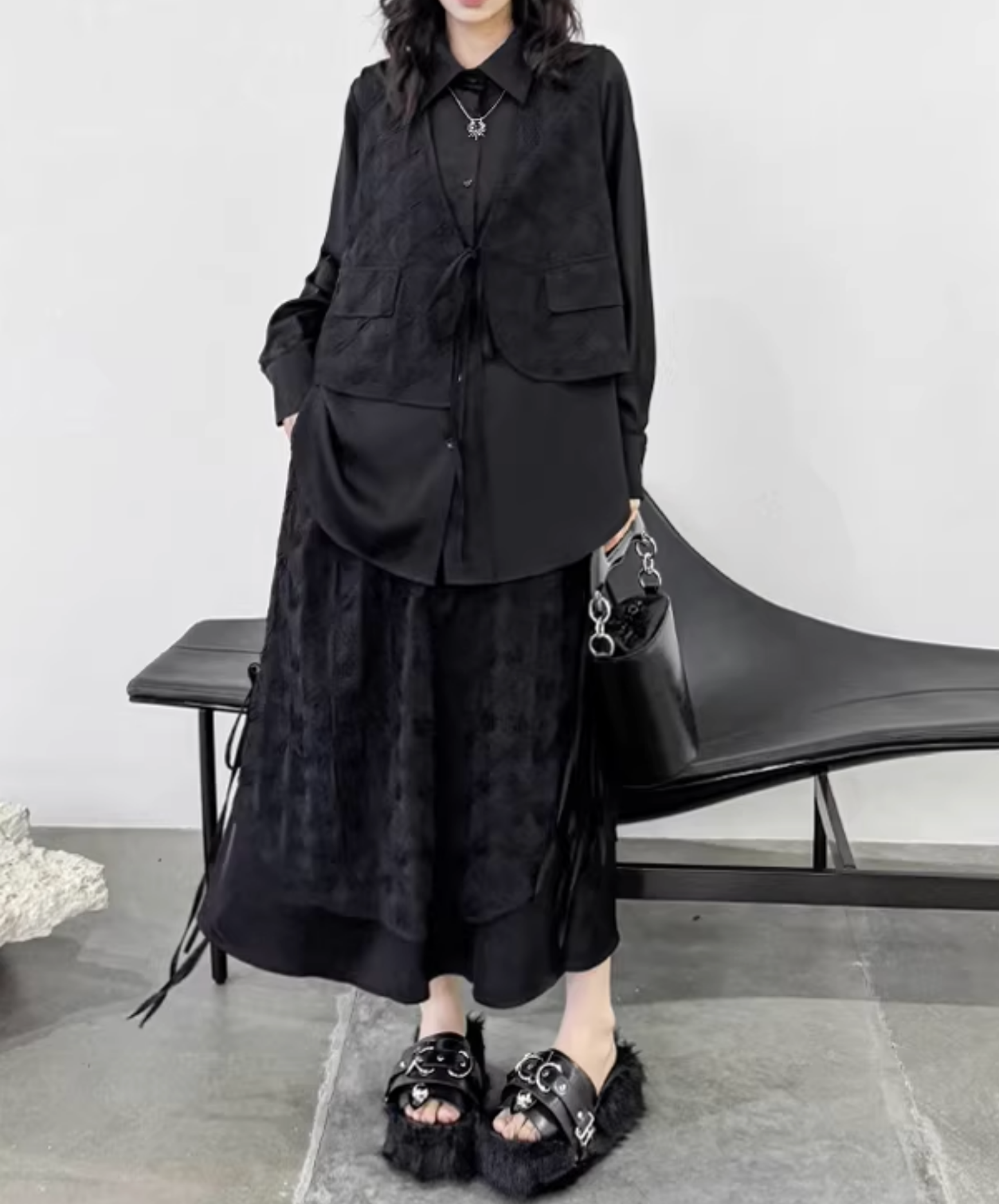 dark fake two-piece irregular style skirt EN2807