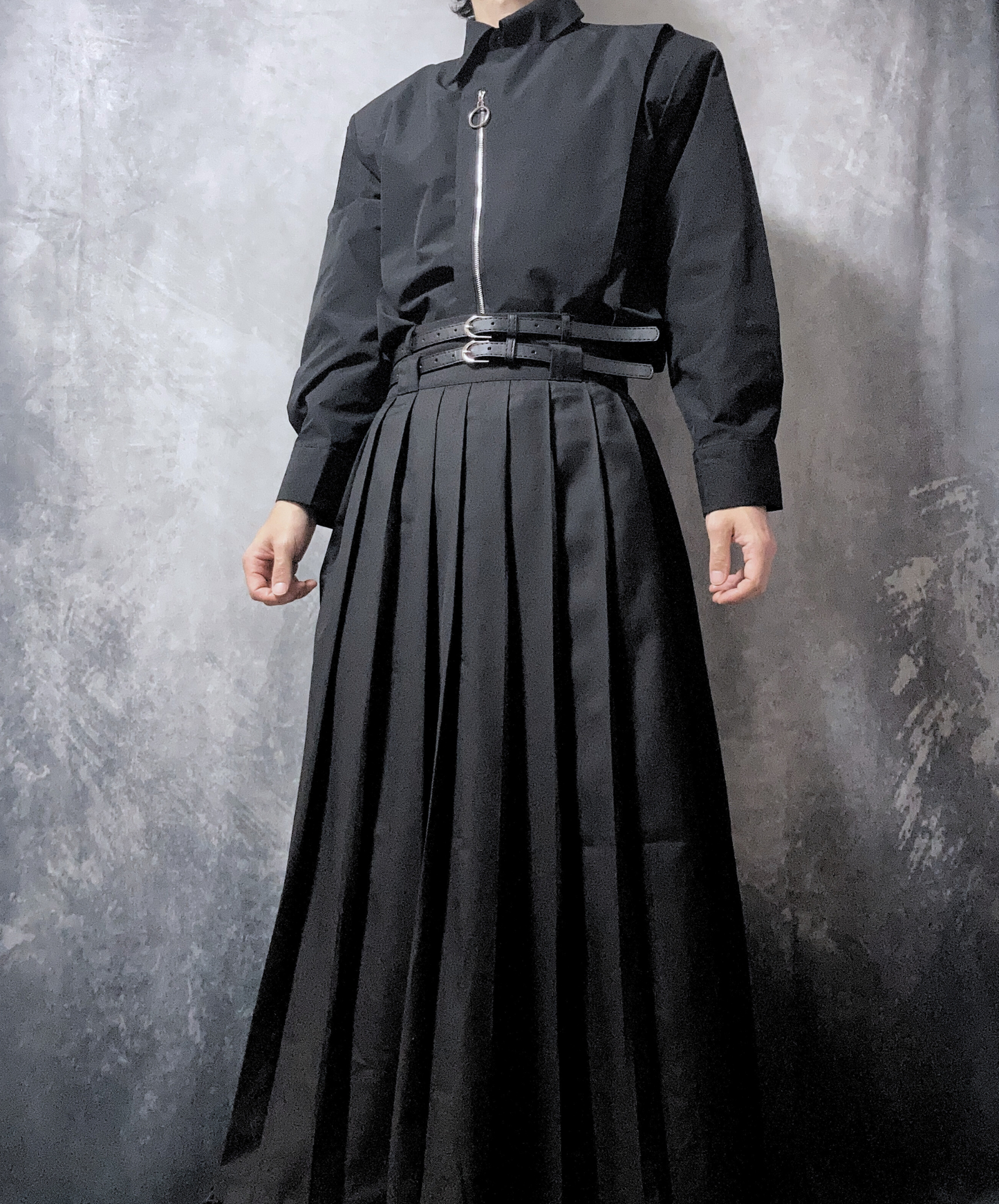 【style67】dark mode outfit set EN1891（jacket + shirt + skirt set）