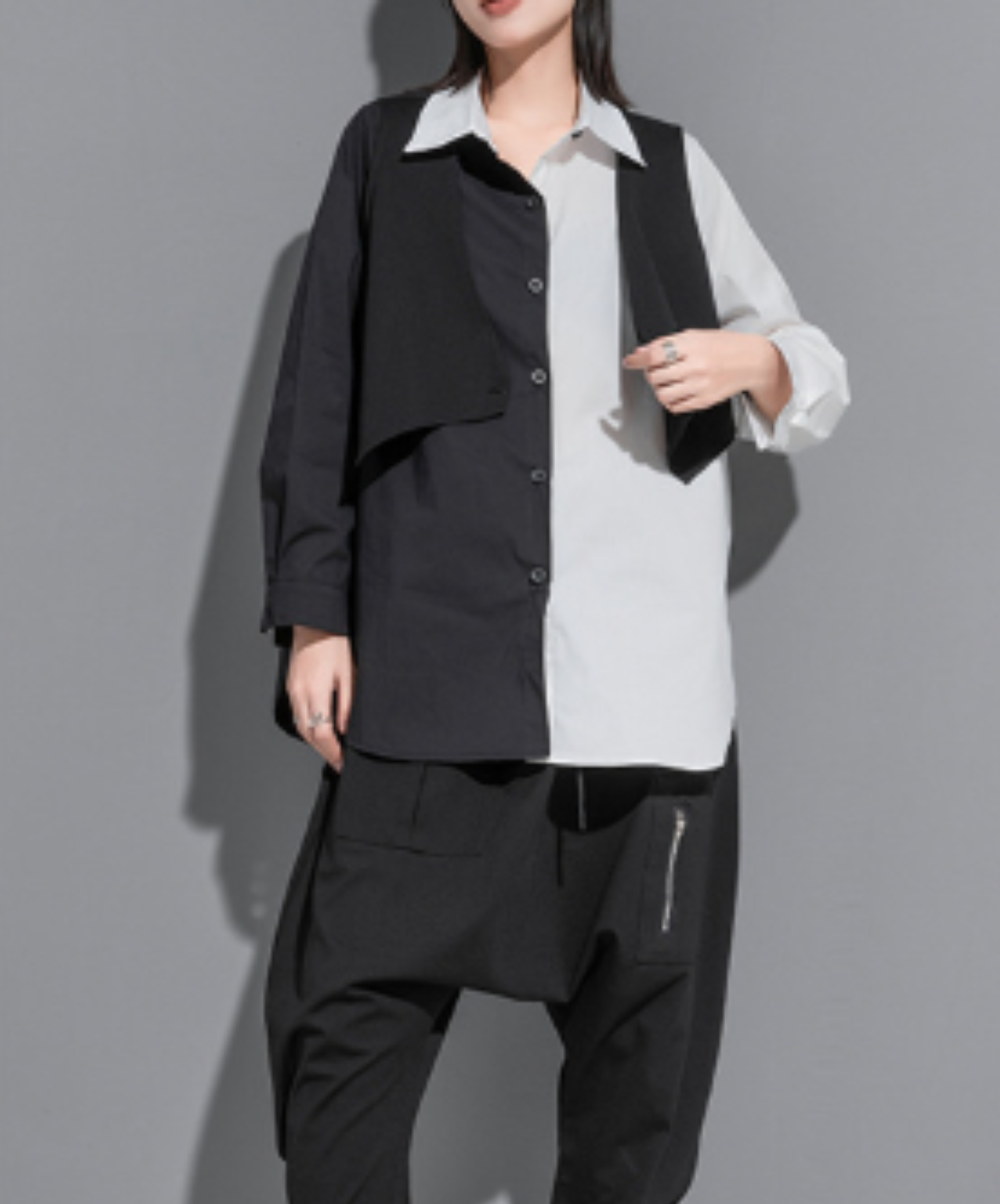 Includes a faux-layered vest shirt EN3118