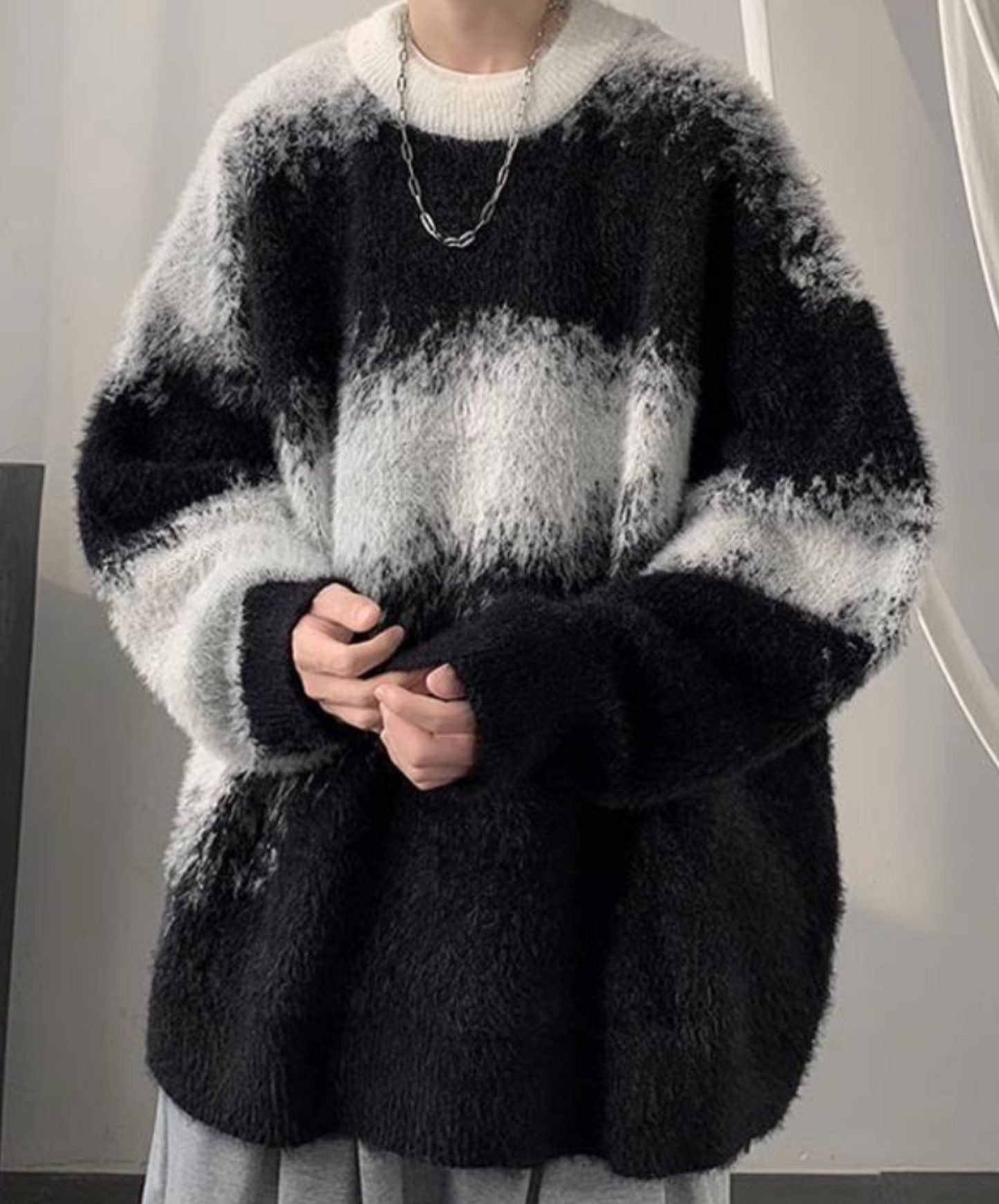 colorblock crew neck sweater EN2616