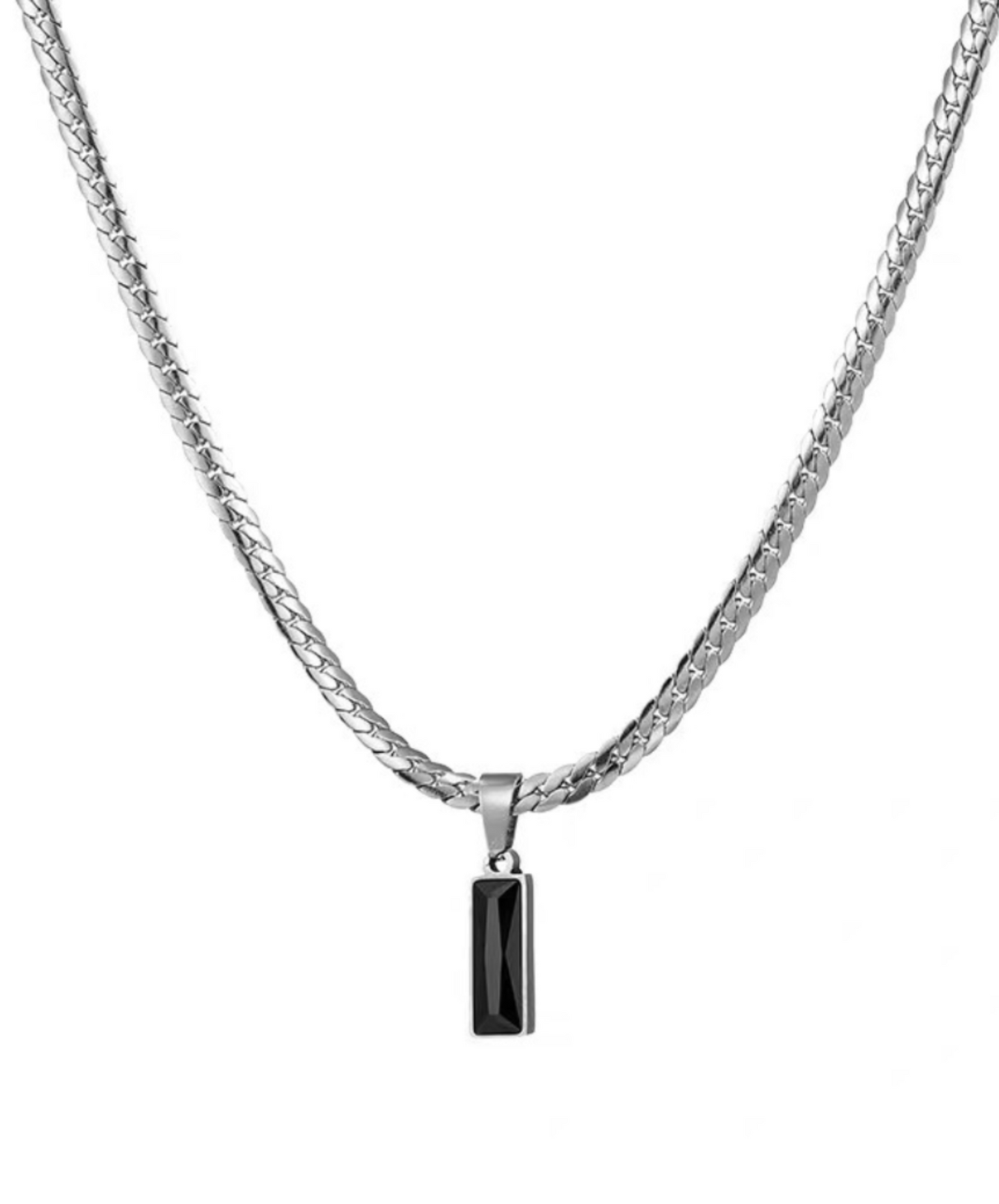 titanium black zircon necklace EN2659