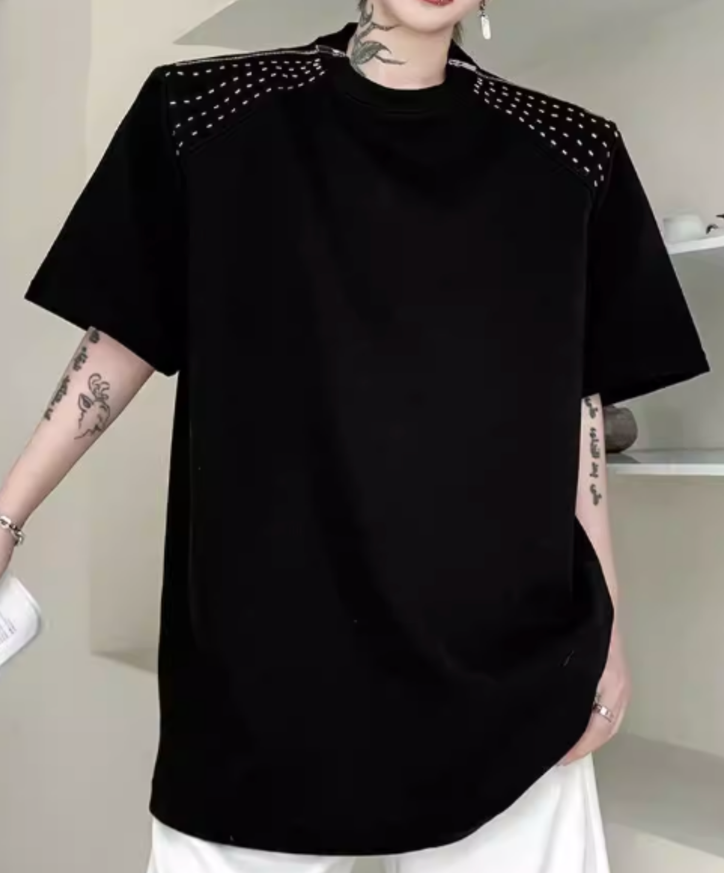 zippered sleeves t-shirt EN2825