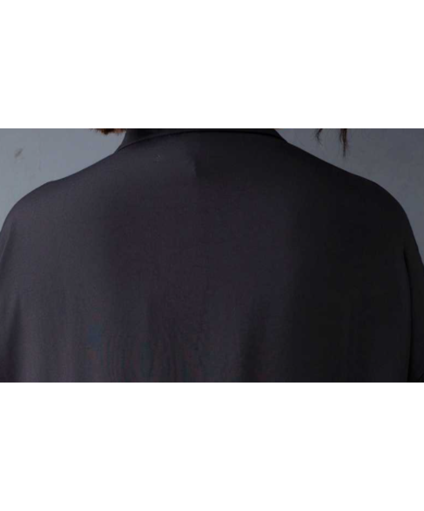 dark fake two-piece asymmetrical design long shirt EN3060