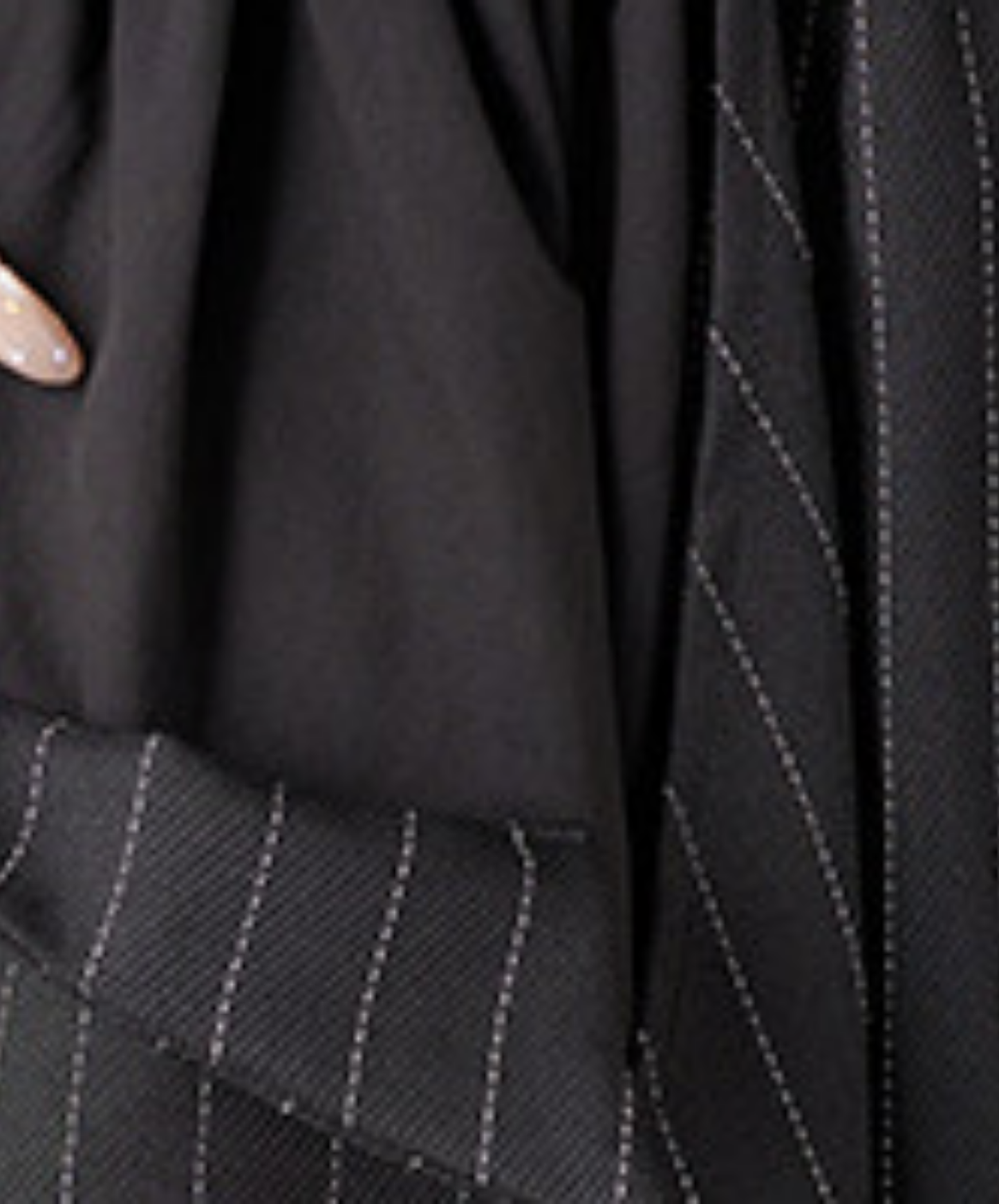 dark fine striped drape wide pants EN2779