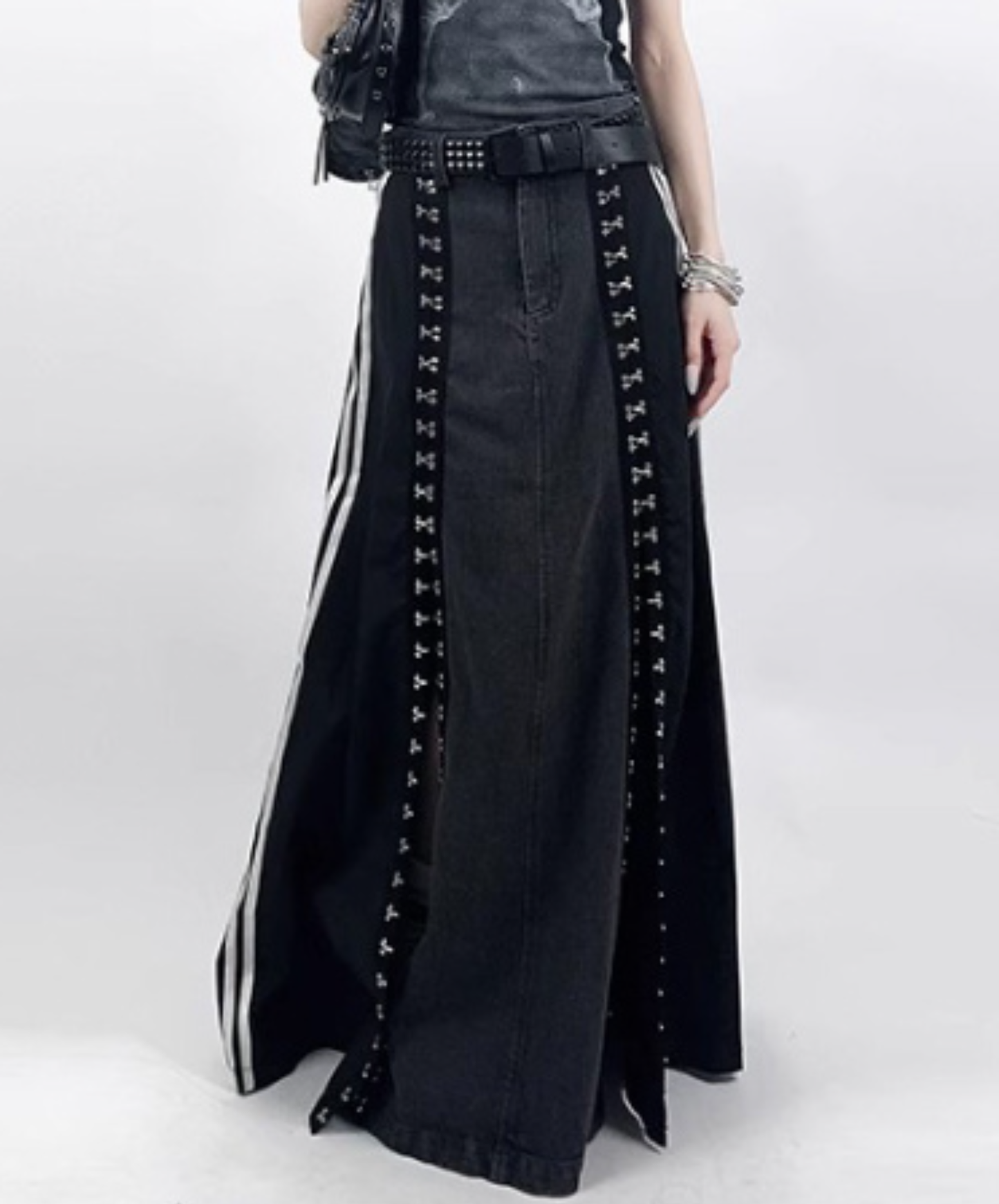 hook slit design long skirt EN2944