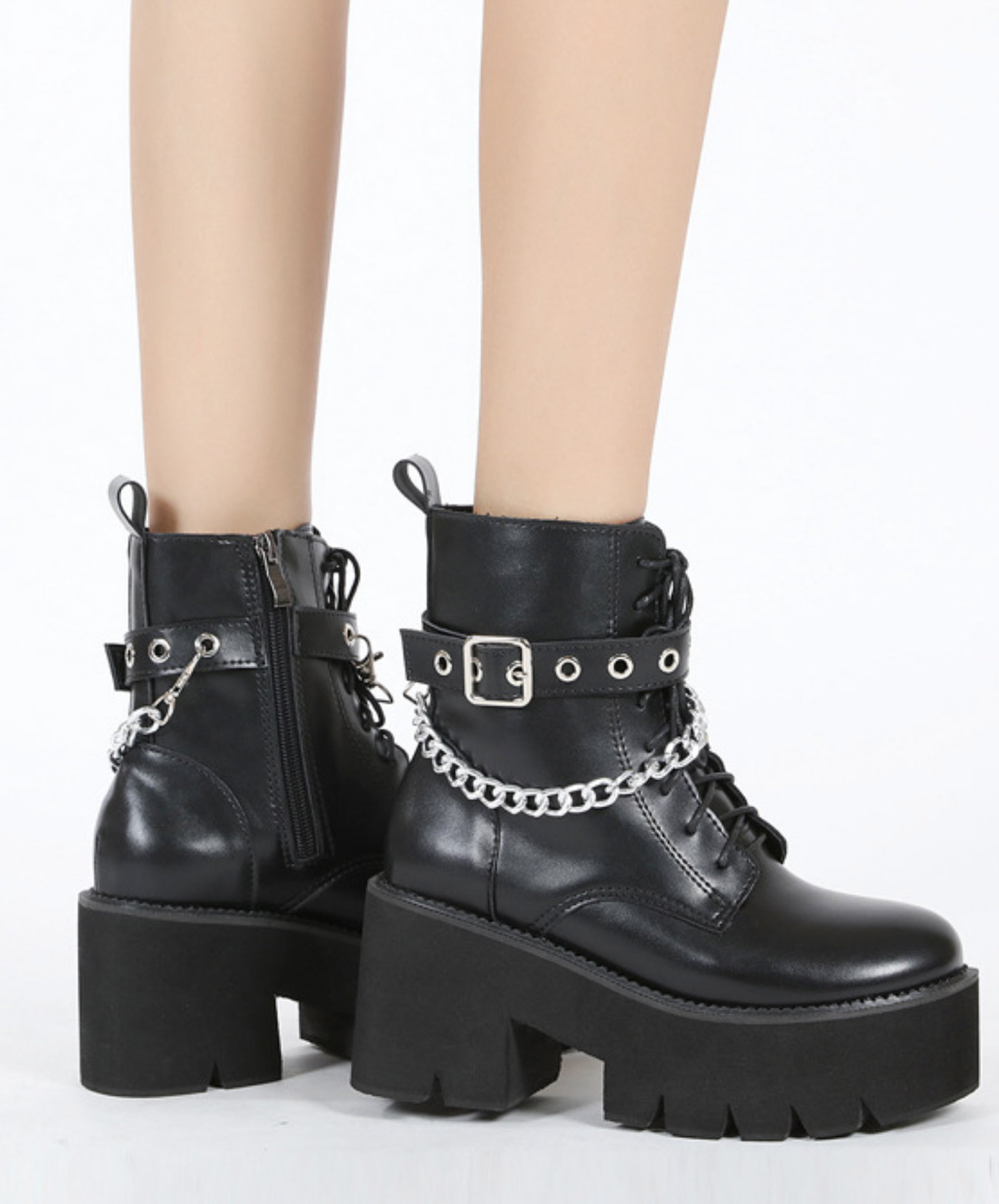 smooth belt and chain boots EN2802
