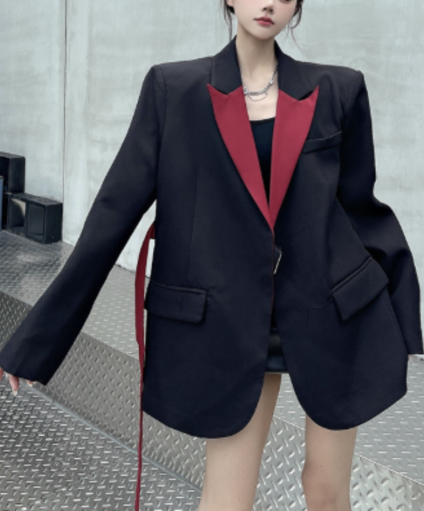oversized fit with color-blocking jacket EN3165