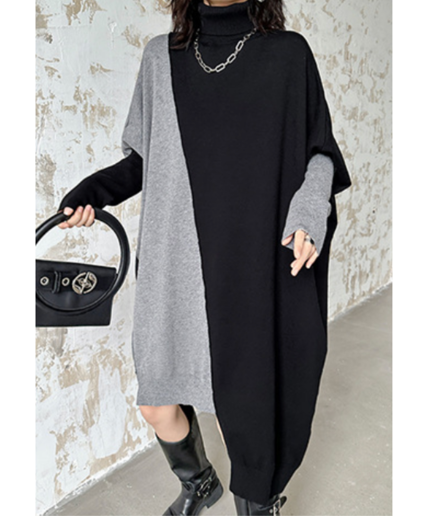 asymmetric two-tone sweatshirt EN2585