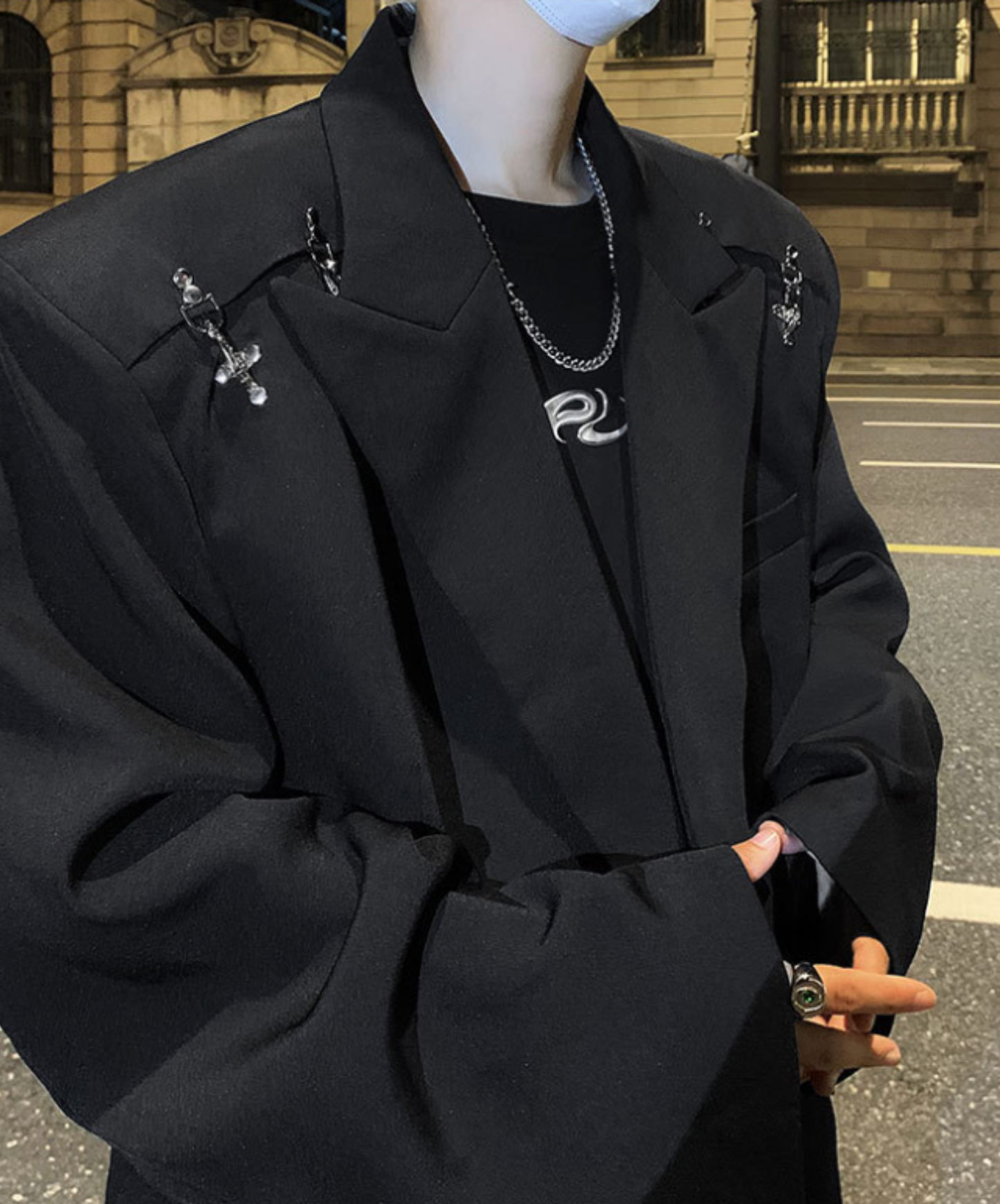 【style82】dark mode outfit set EN2553（jacket + shirt + pants set）