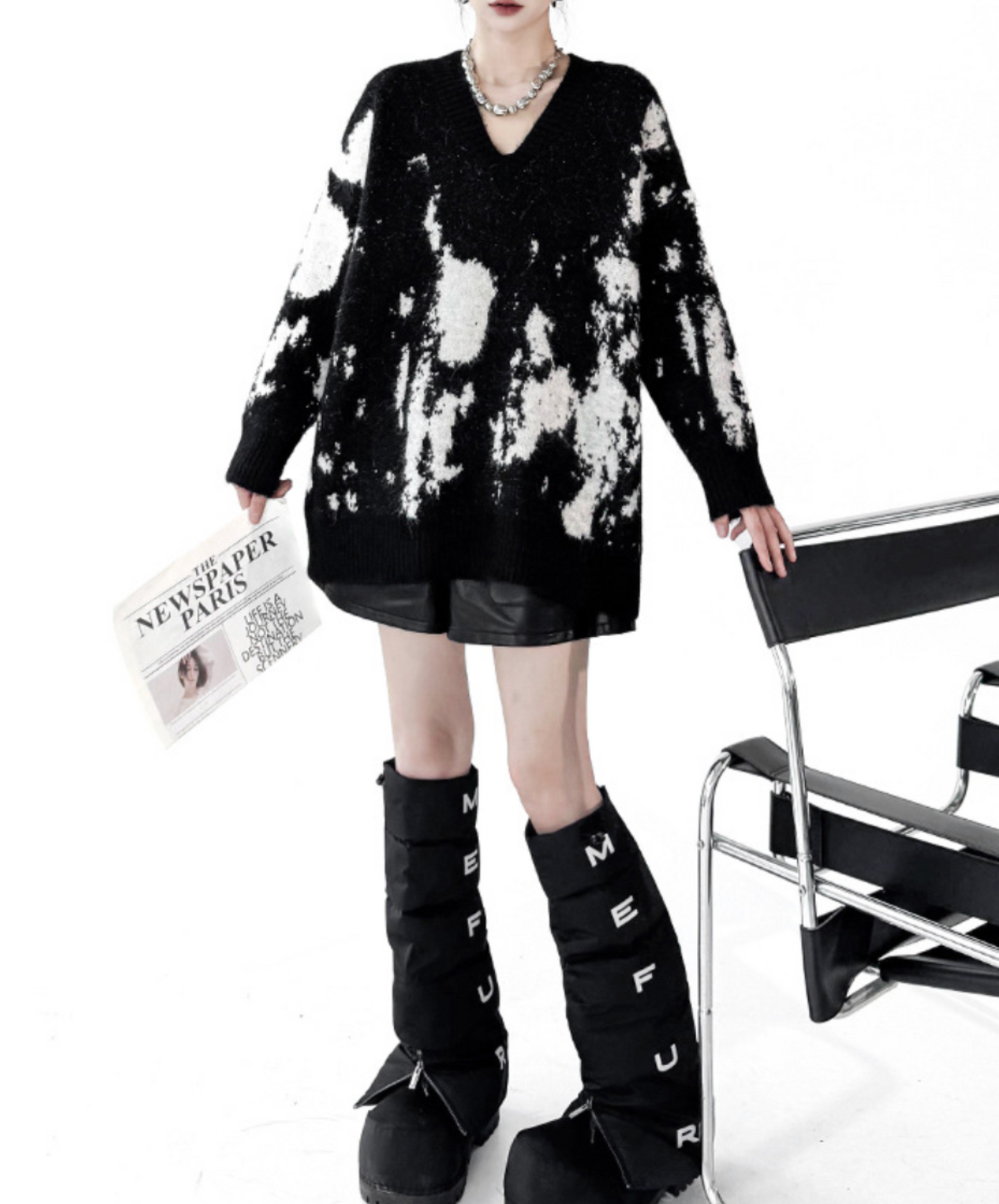 colorblock v-neck sweater EN2576