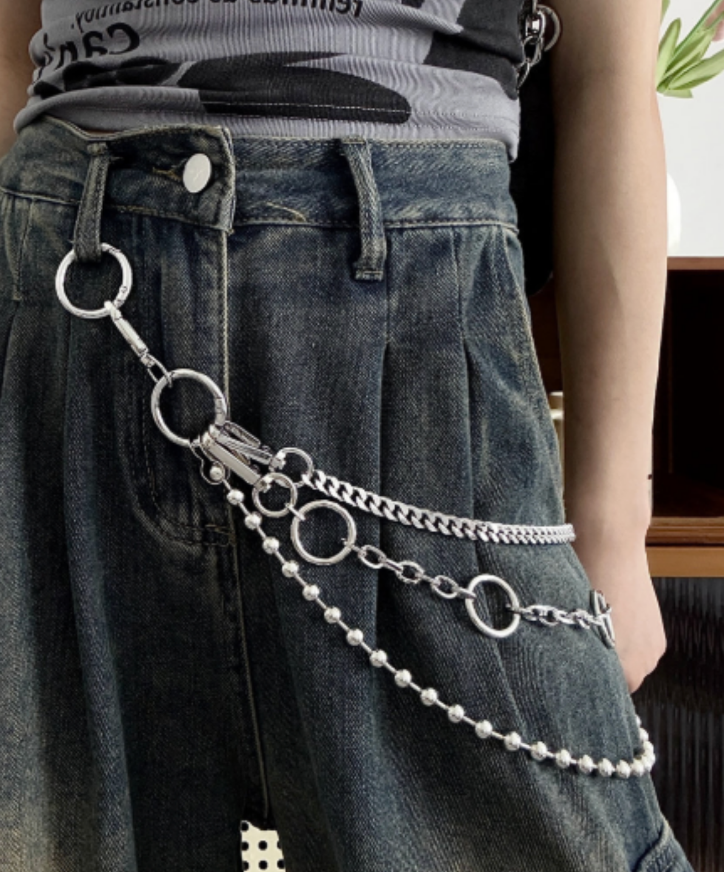 three types of metal wallet chains EN2788
