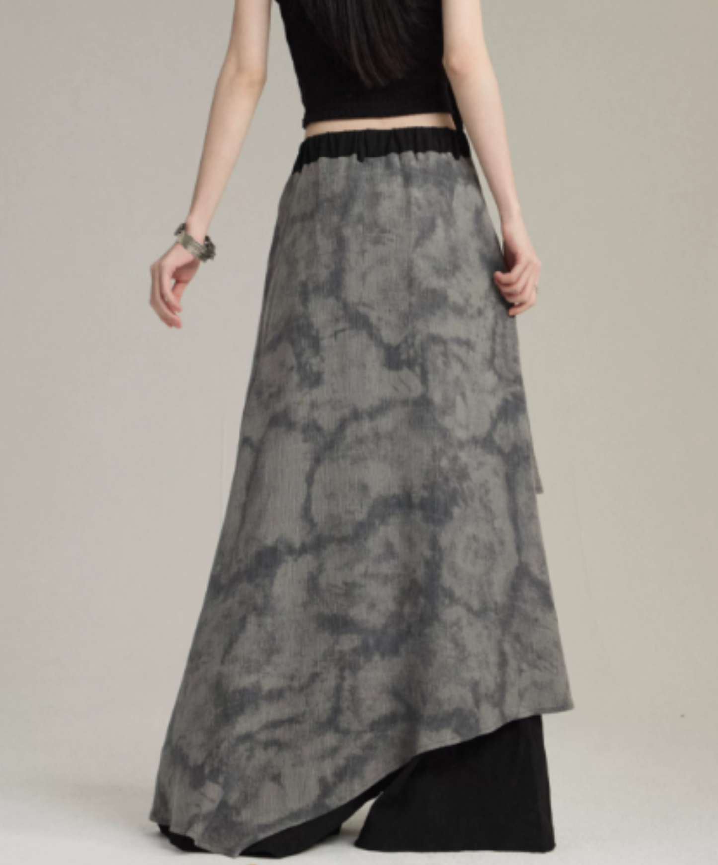 double-structure rope decoration wide pants EN3030