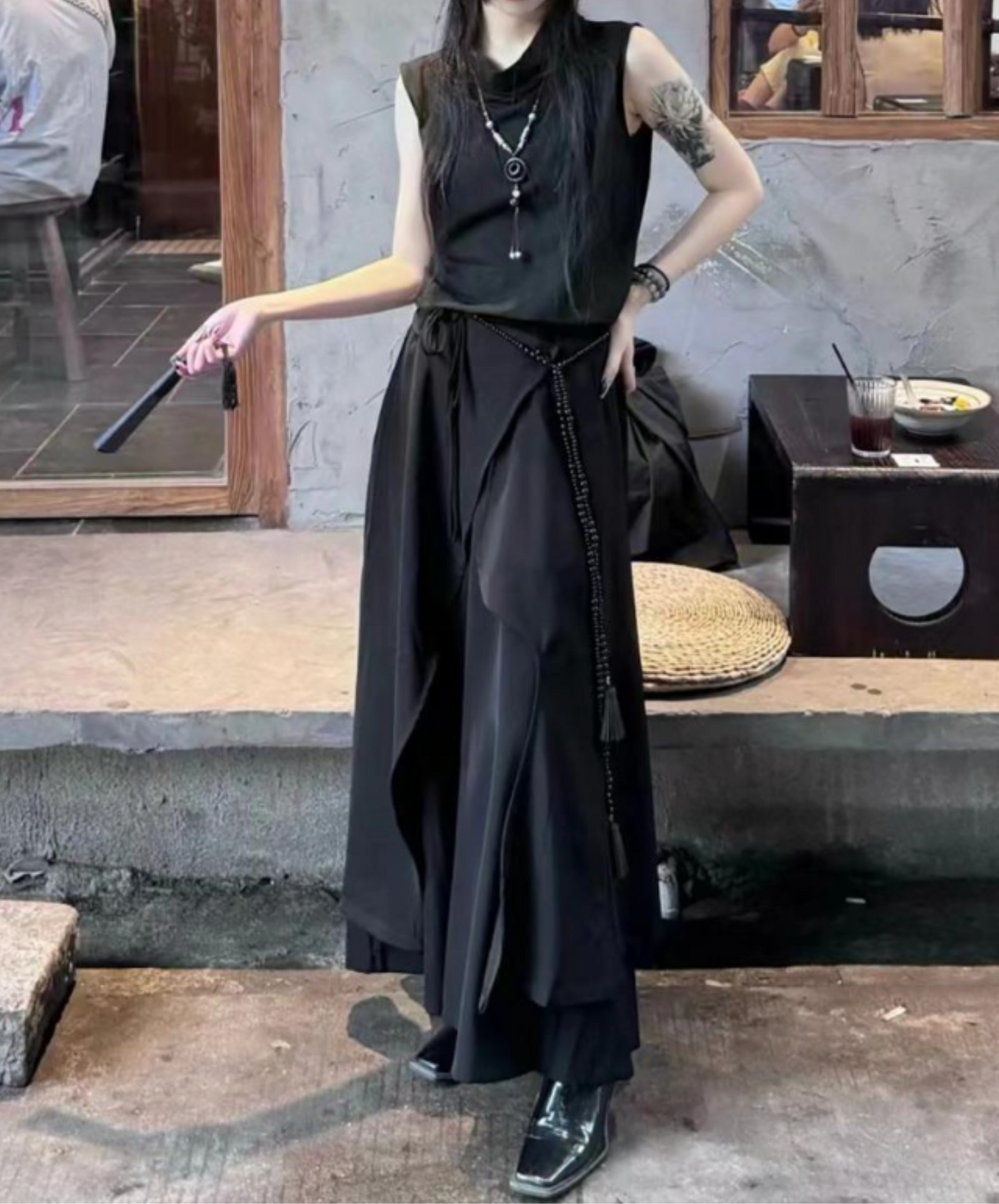 dark retro hakama pants EN2411