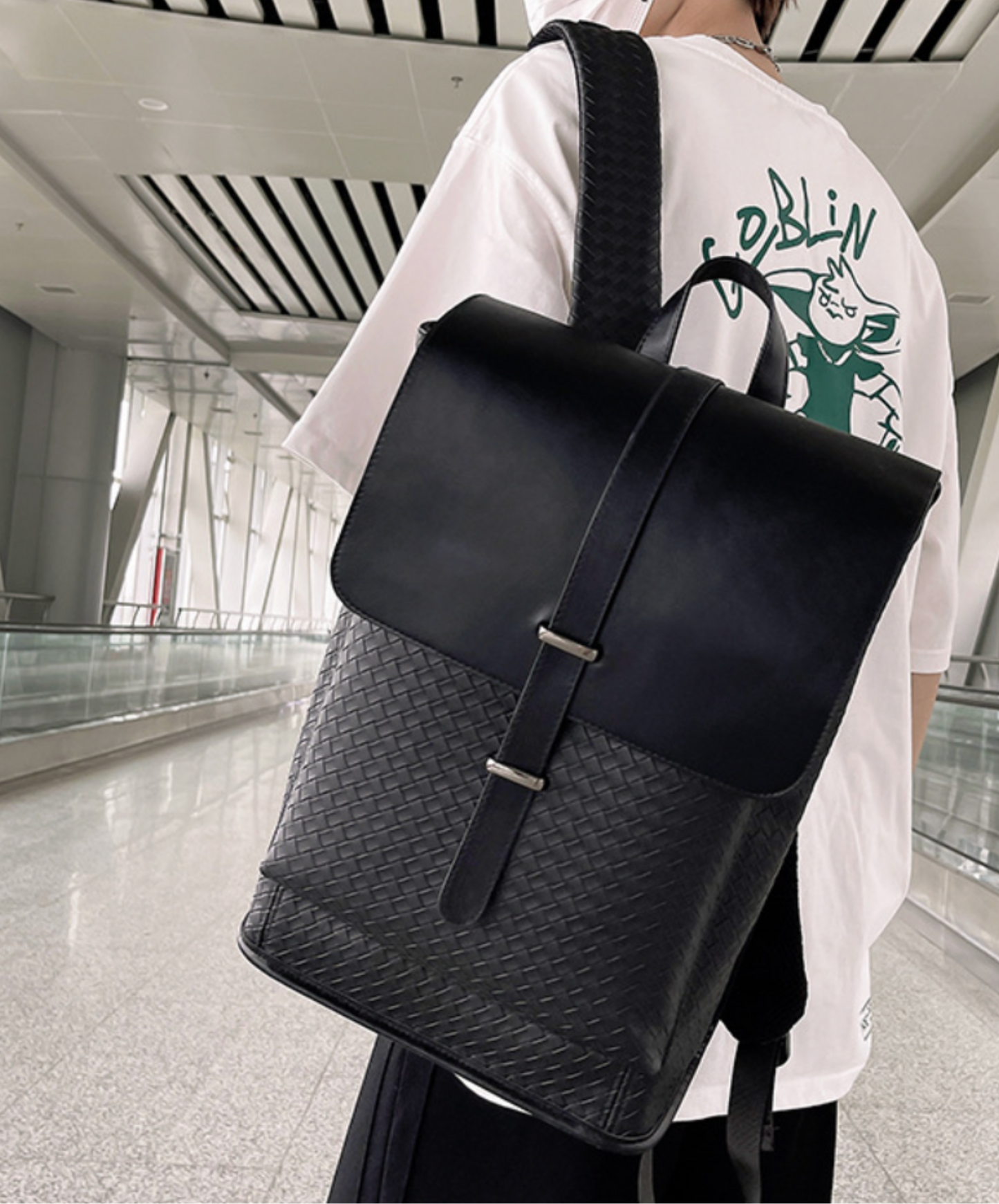 casual knit design square backpack bag EN2105