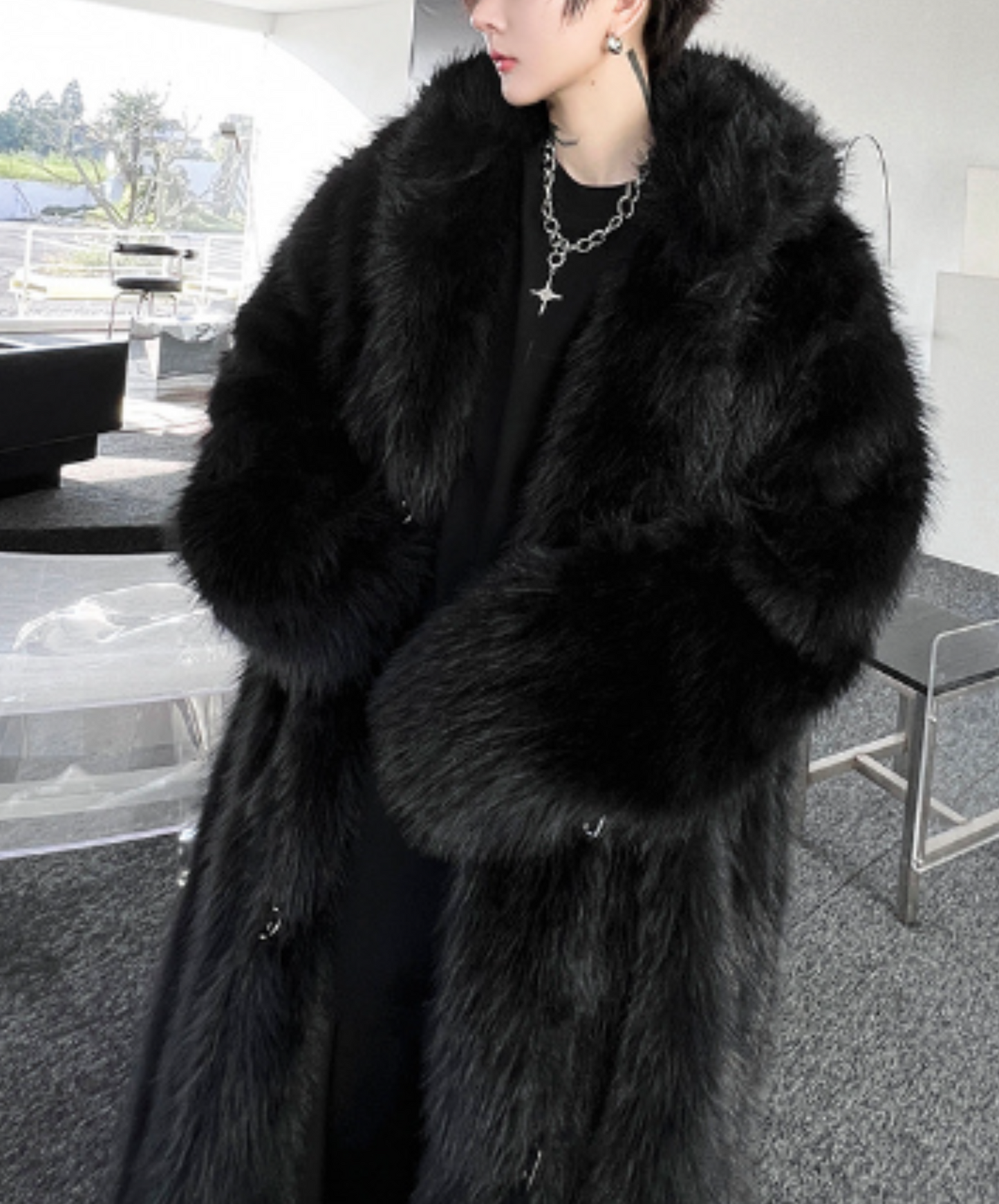 voluminous fake fur coat EN1366