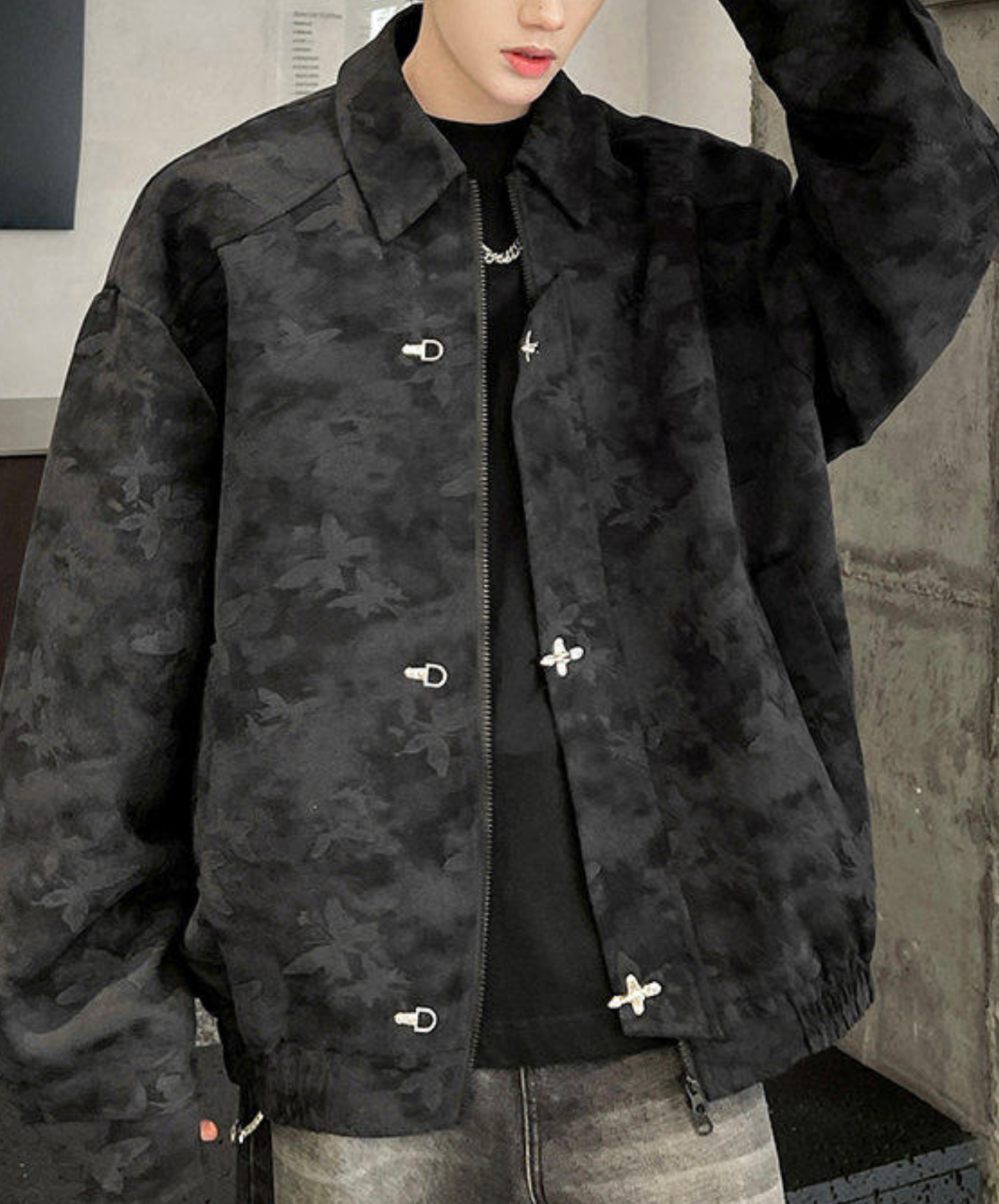 【style96】dark mode outfit set EN2870（jacket + shirt + skirt set）