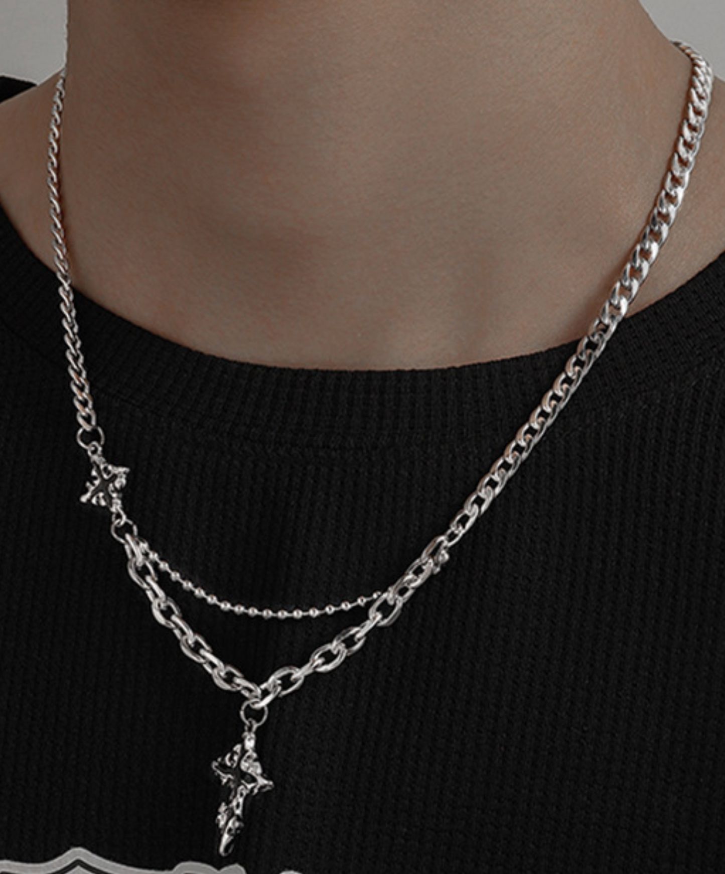 cross star silver necklace EN2463