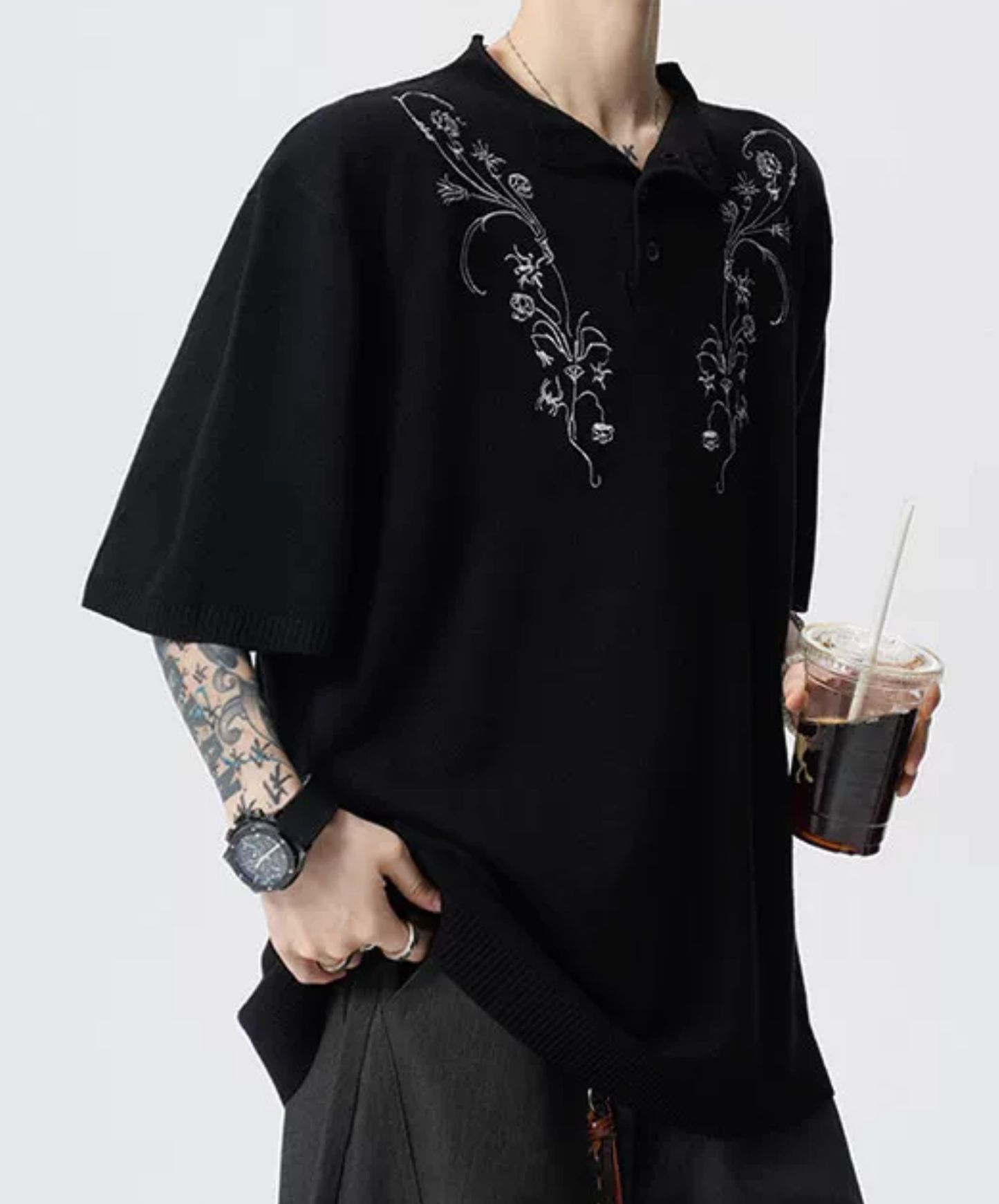 floral embroidered t-shirt EN2858