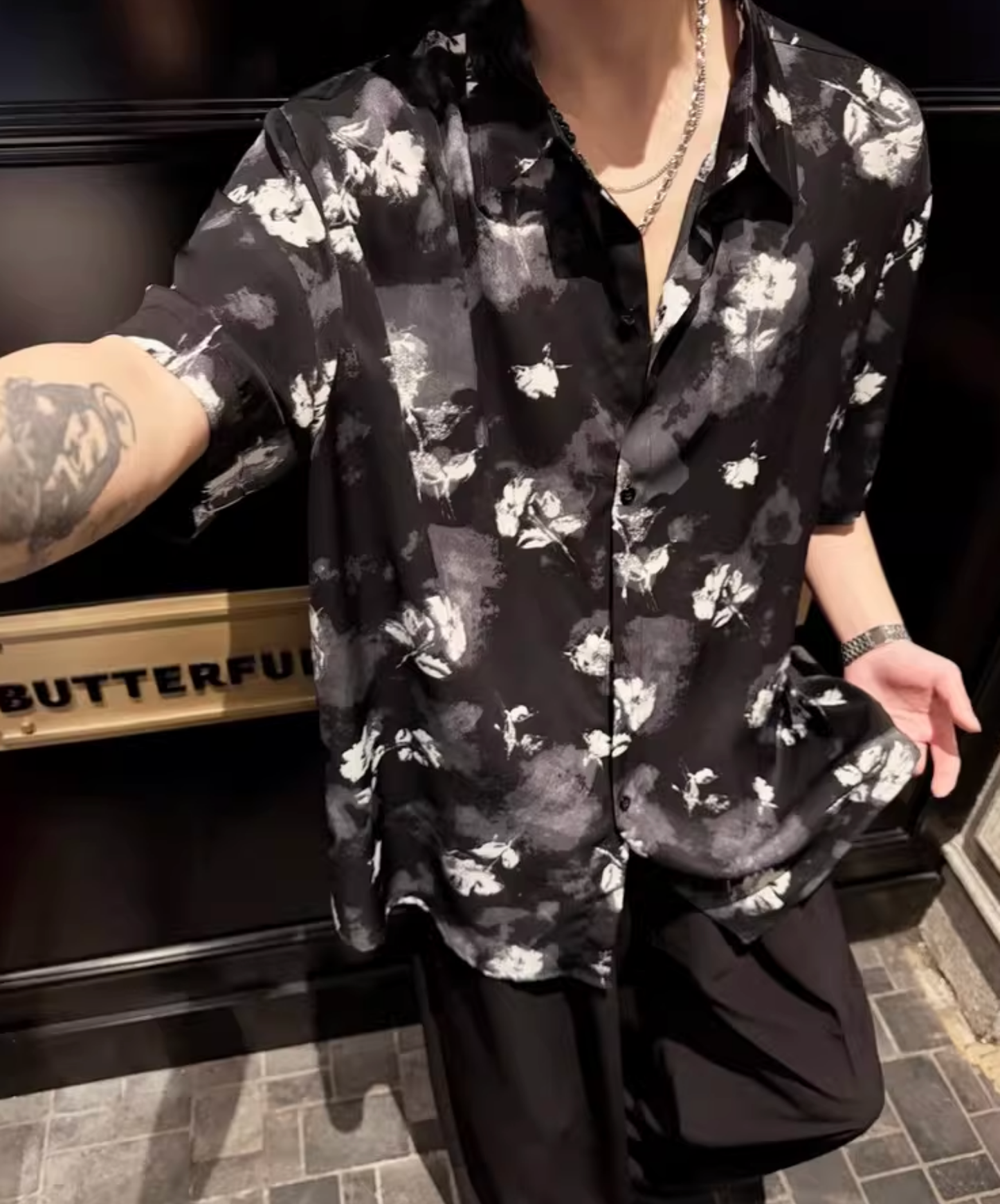retro floral tie-dye shirt EN2791