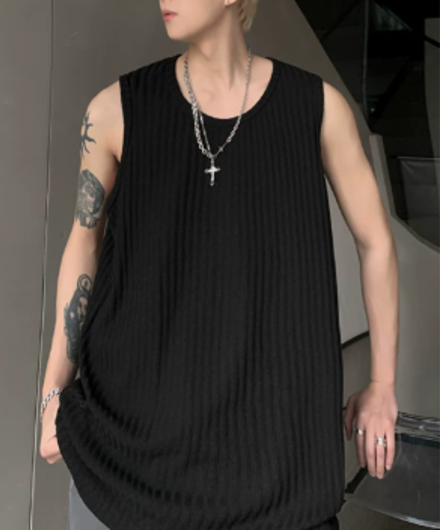 simple rib tank top EN2936