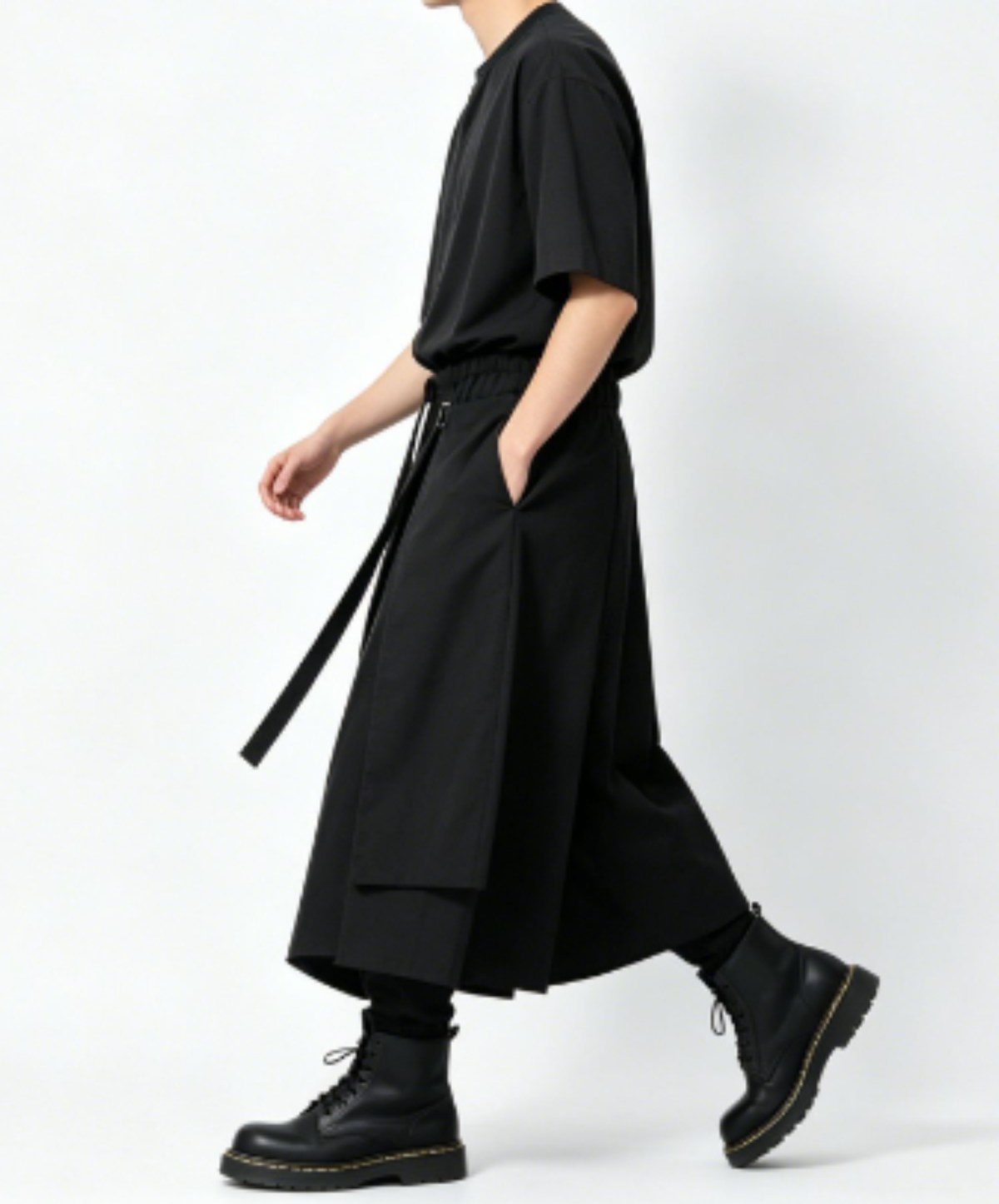 pleated design with straps pants EN3245