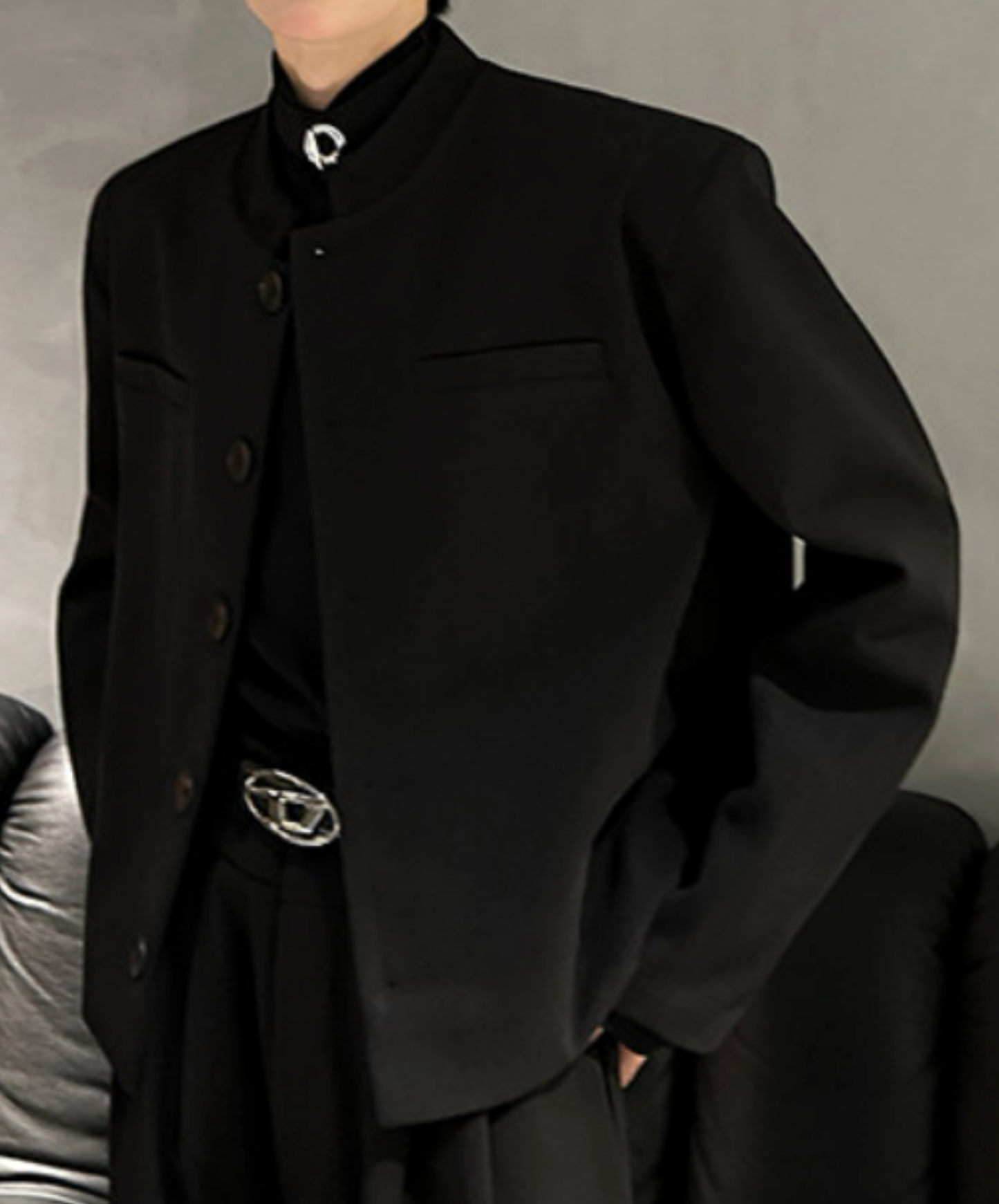 korean retro style stand collar jacket EN2684