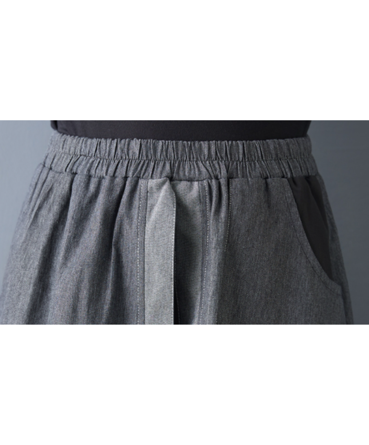 dark asymmetrical layered drape wide pants EN3146