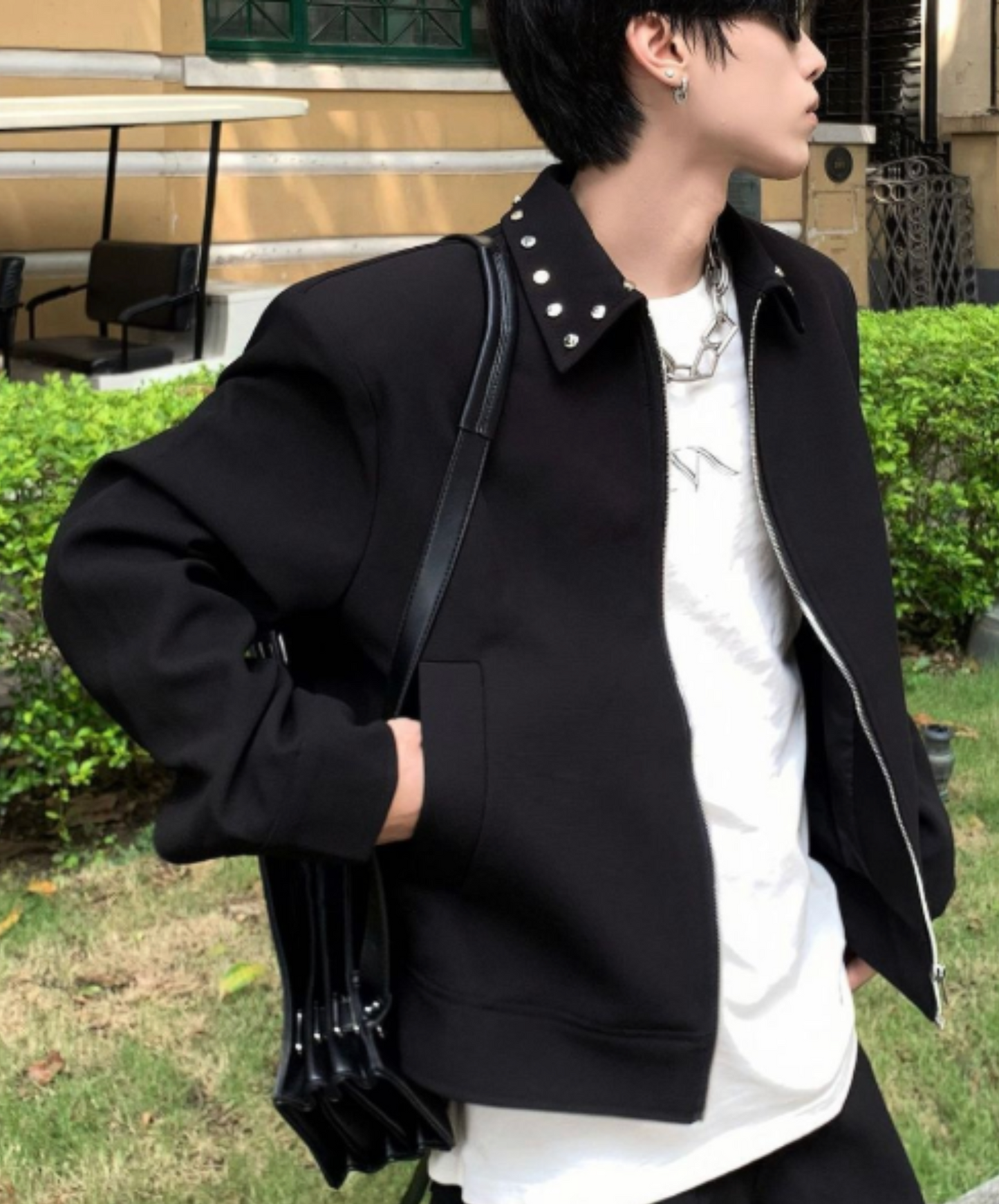 rivet decorative collar jacket EN2441