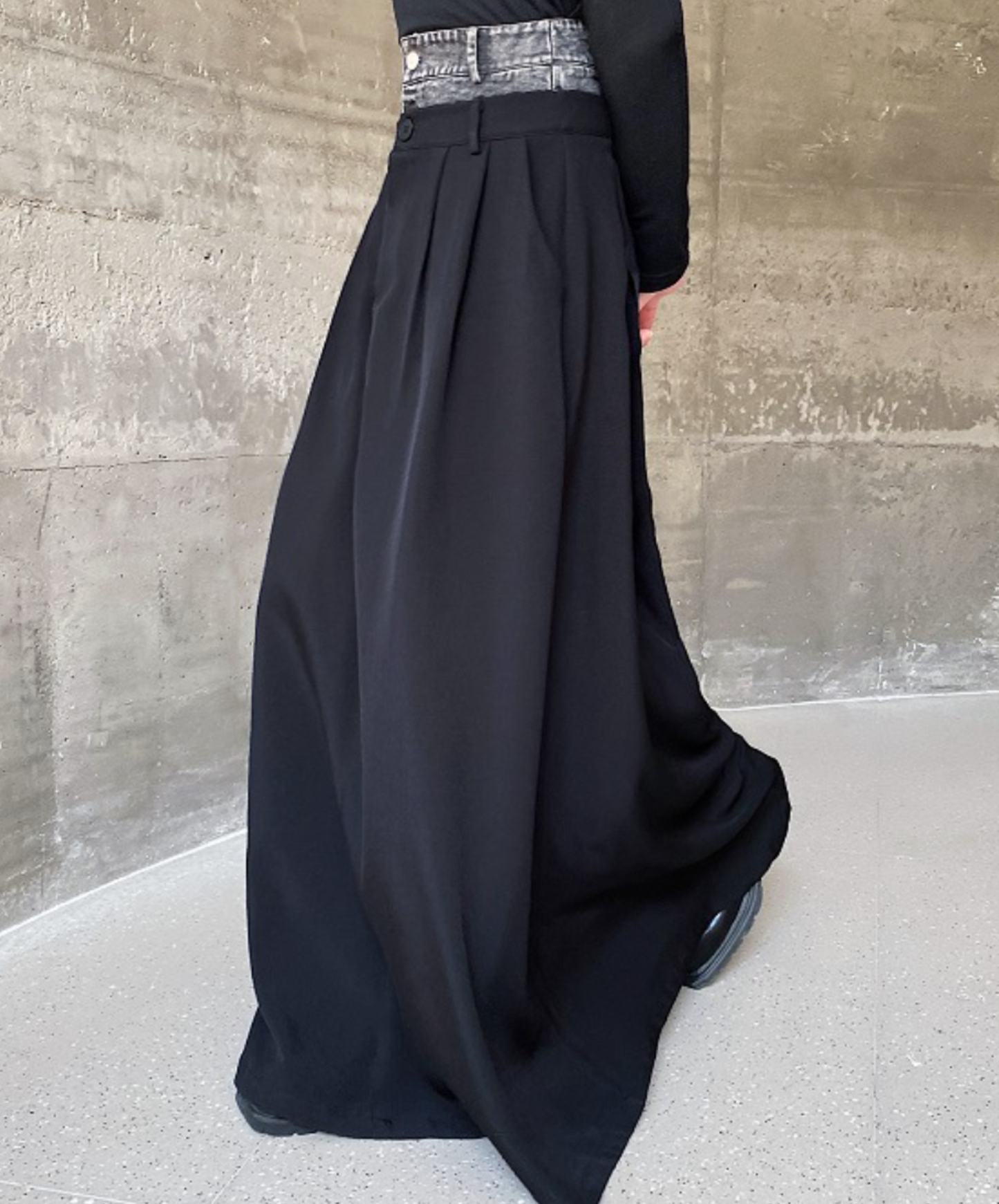 dark double waist long skirt EN1519