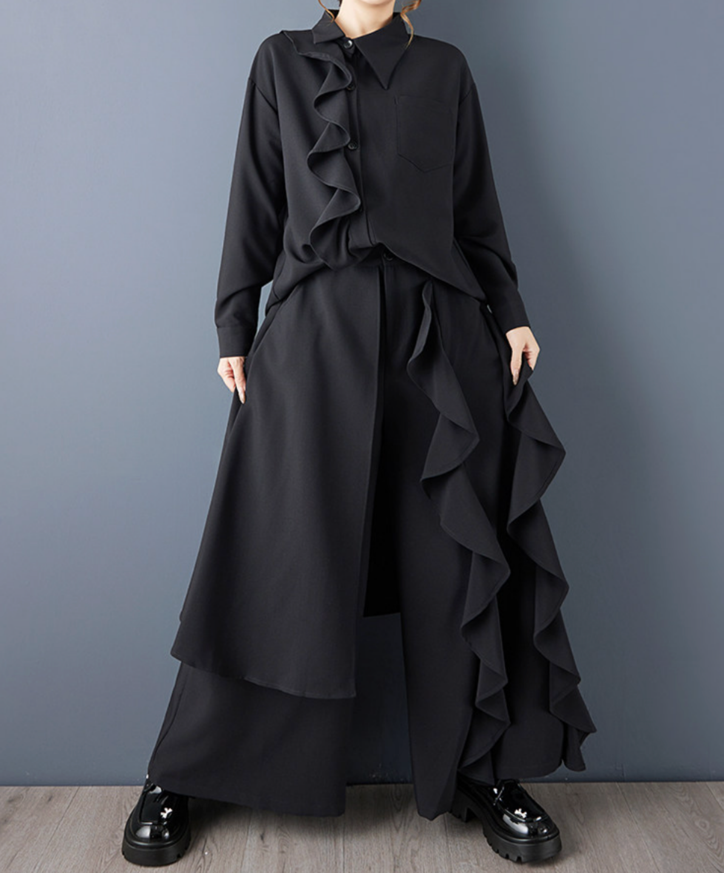 Irregular ruffle skirt pants EN2692