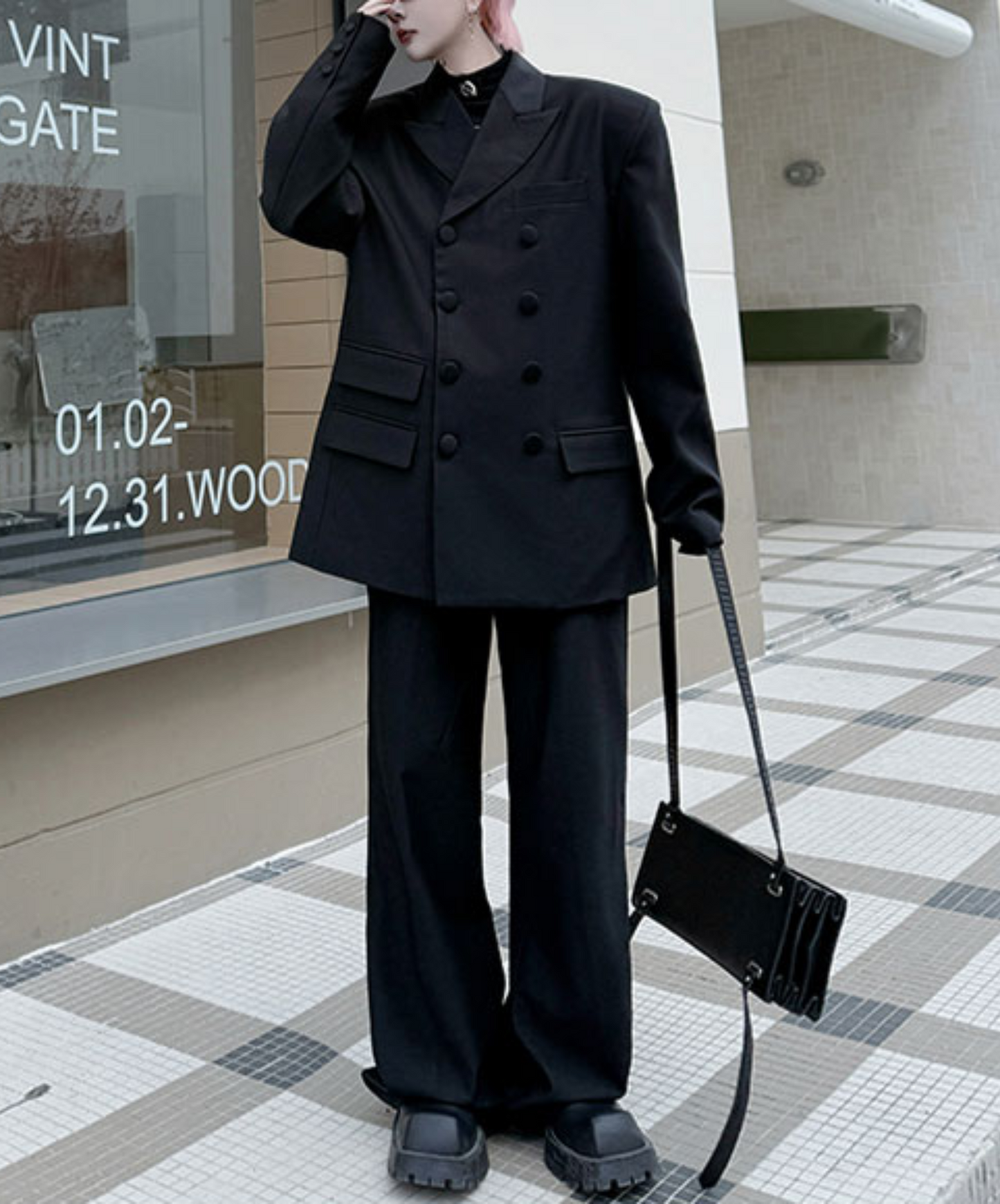 【style71】dark mode outfit set EN1990（ jacket+ pants set）