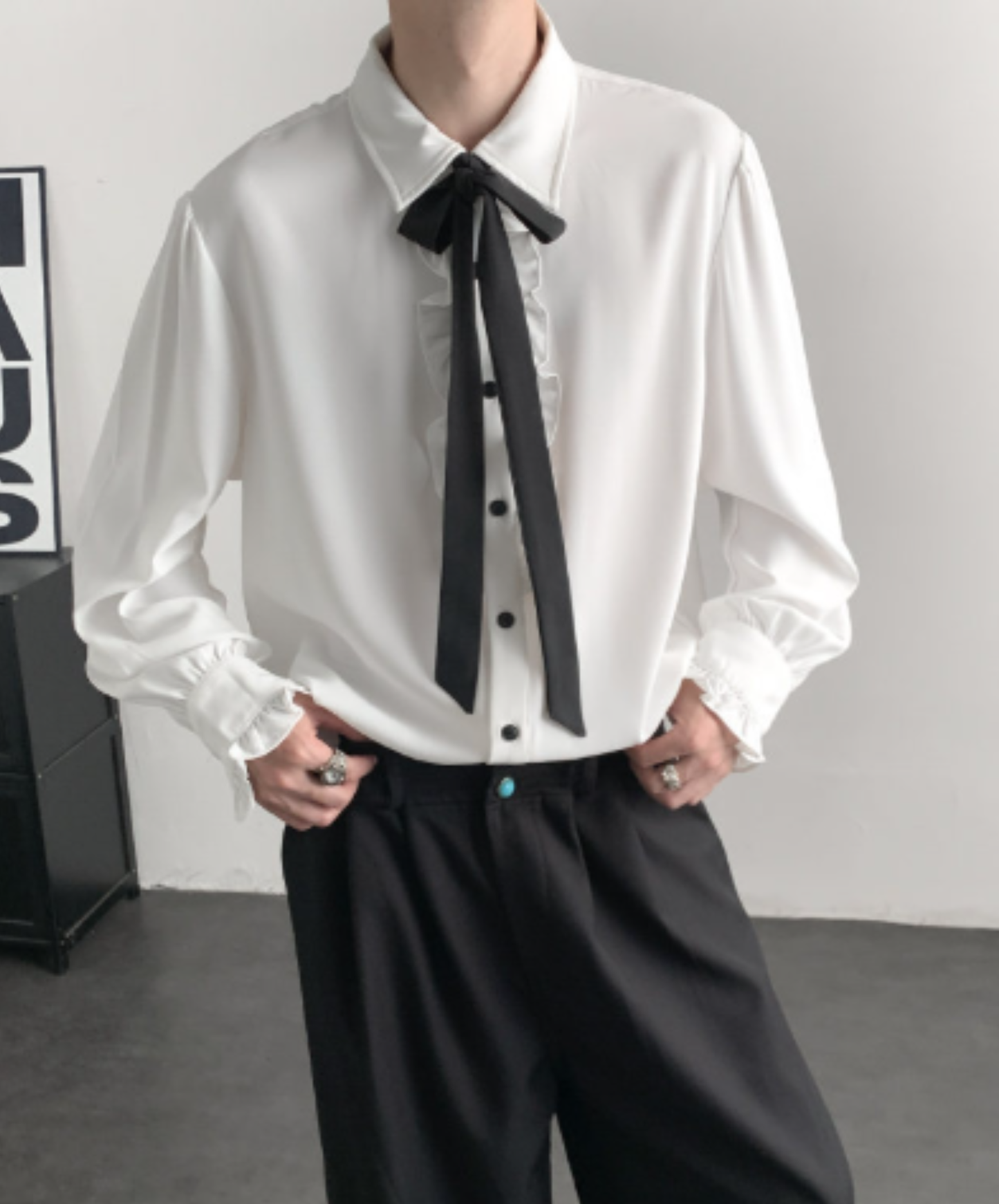 ruffles with tie detail shirt EN3076