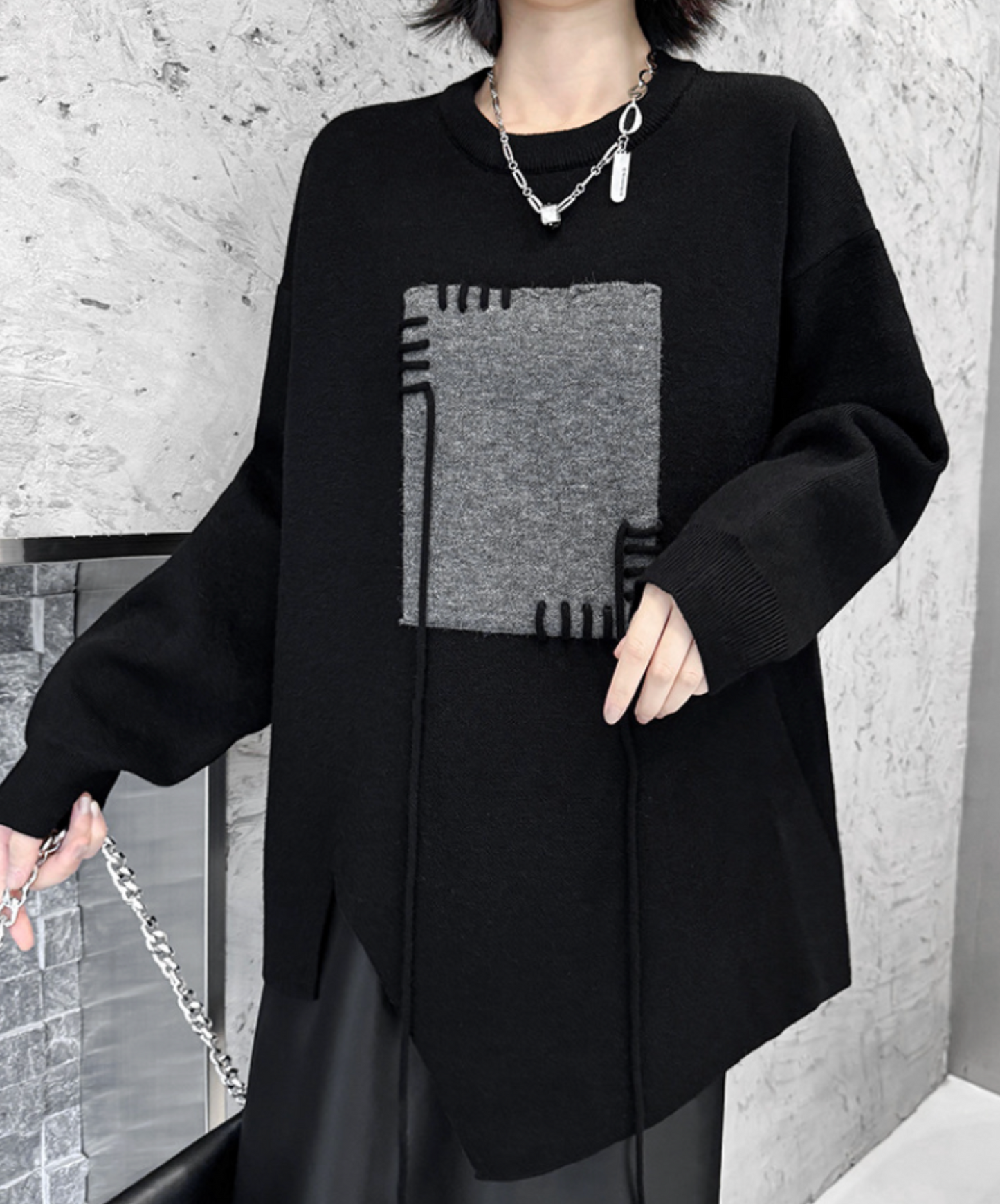 jacquard stitched motif sweater EN2469