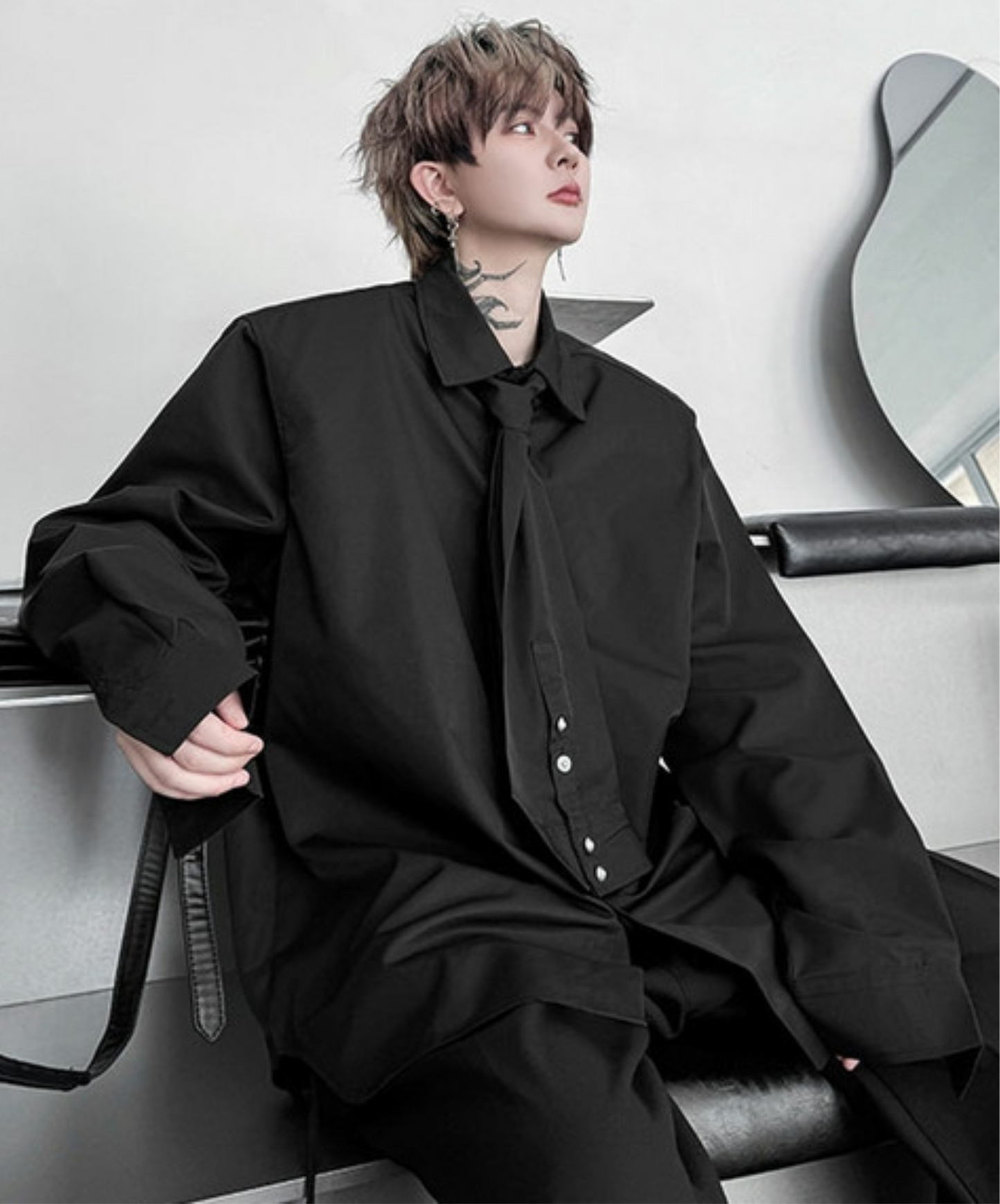 sleeve design with bow tie shirt EN2357