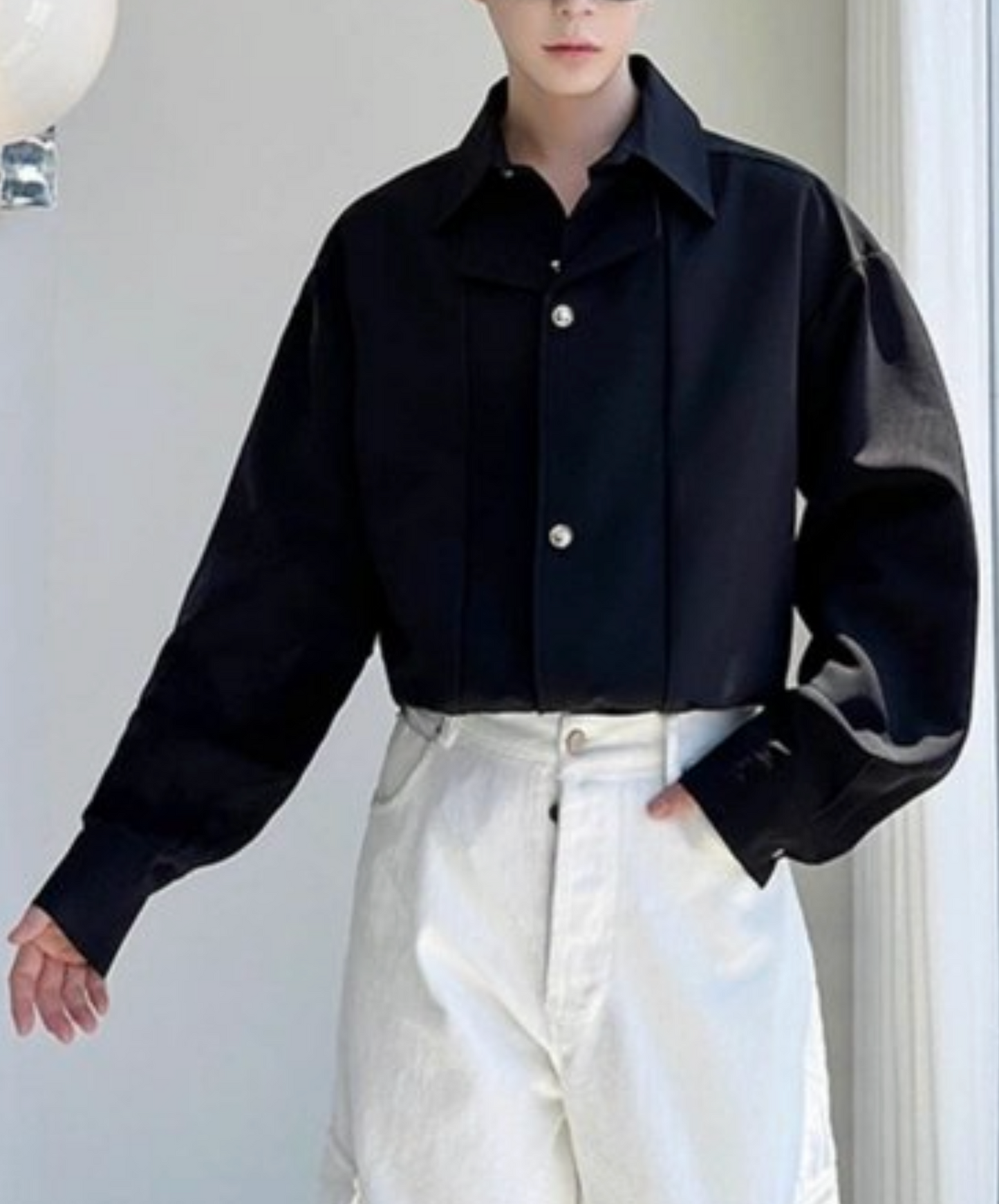 draped fake two-piece suit shirt EN2452