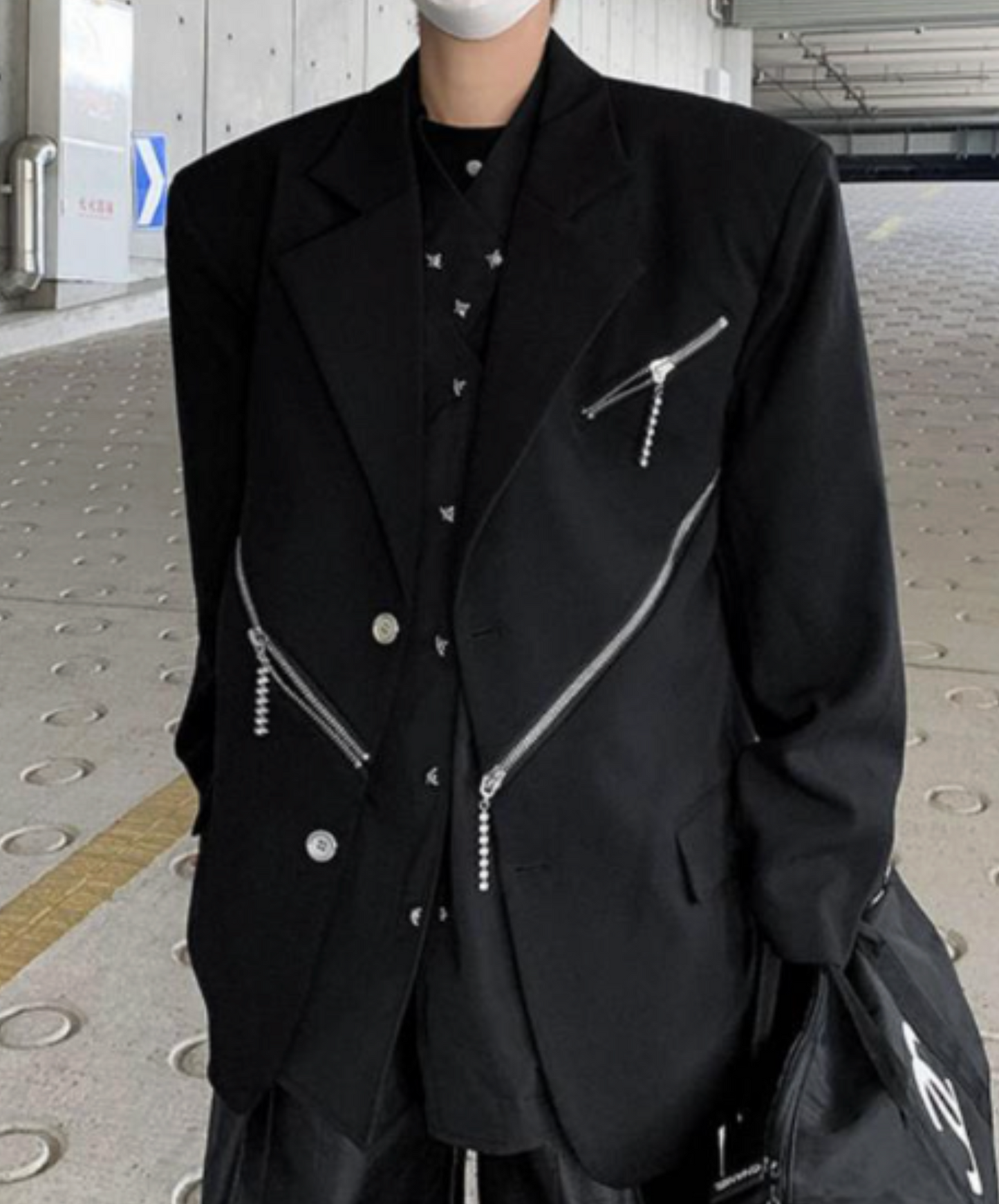 tassel motif print short length jacket EN2428