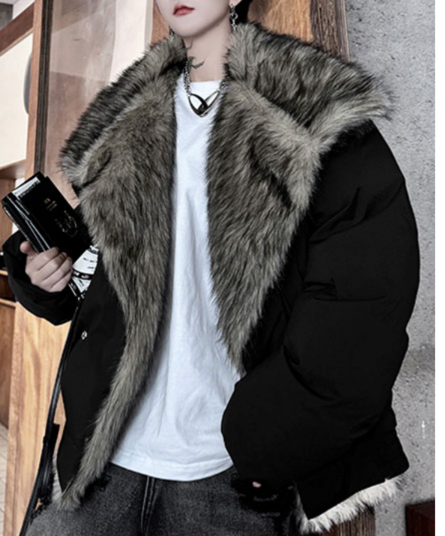 padded mink look jacket EN2594