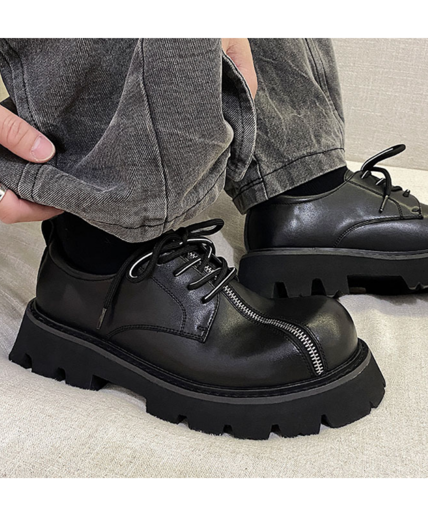 diagonal zipper design shoes EN2080