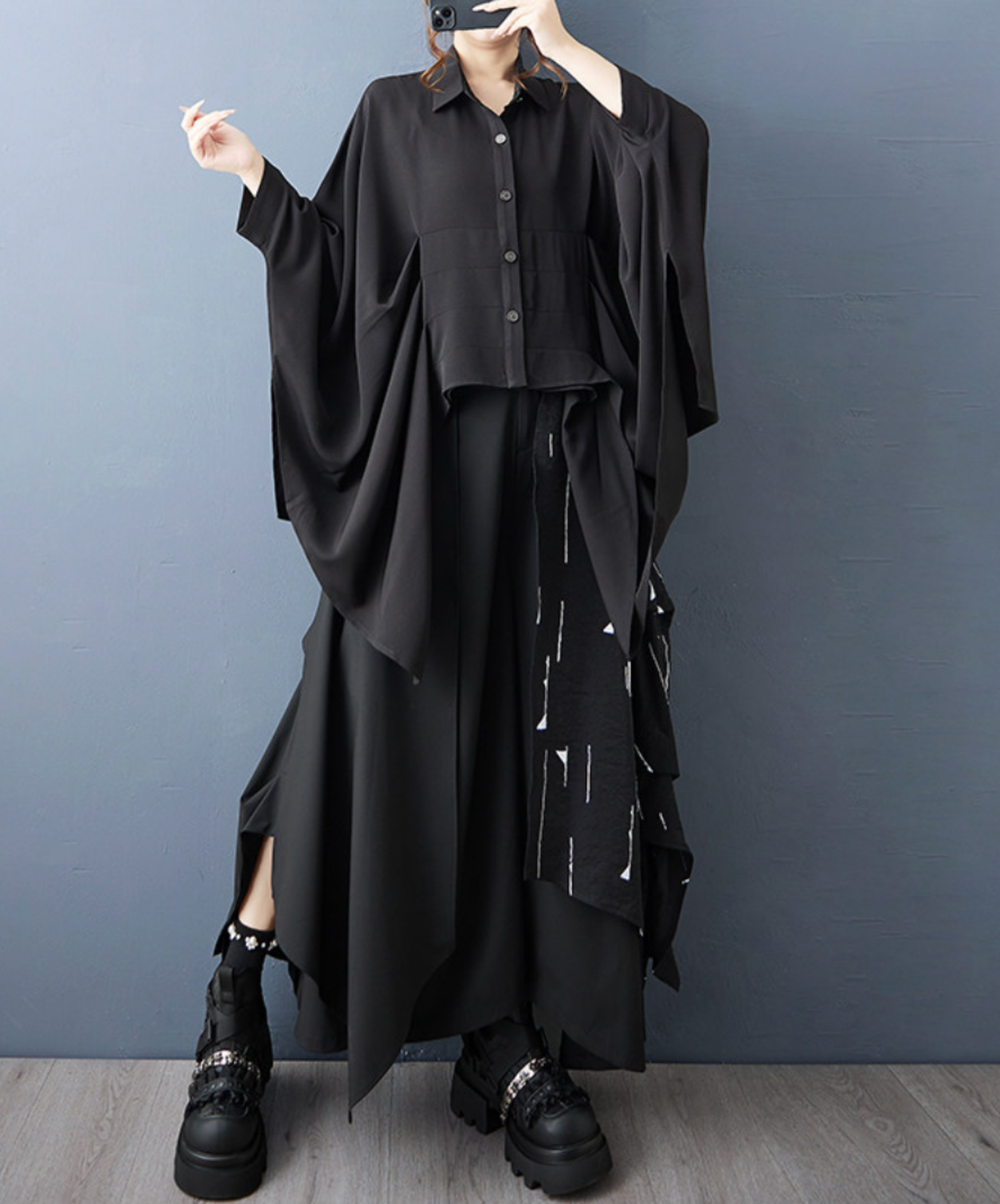 bat wing sleeve Irregular shirt EN2680