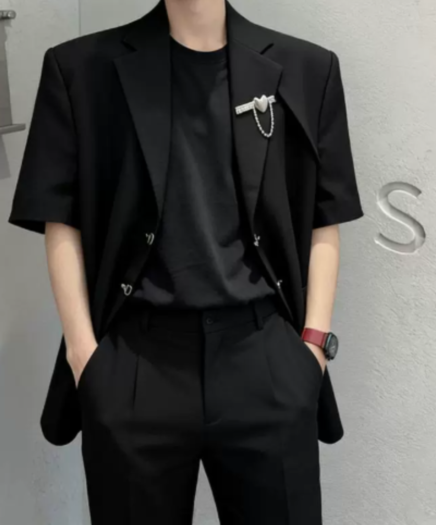 short-sleeved shirt metallic embellishments jacket EN2877