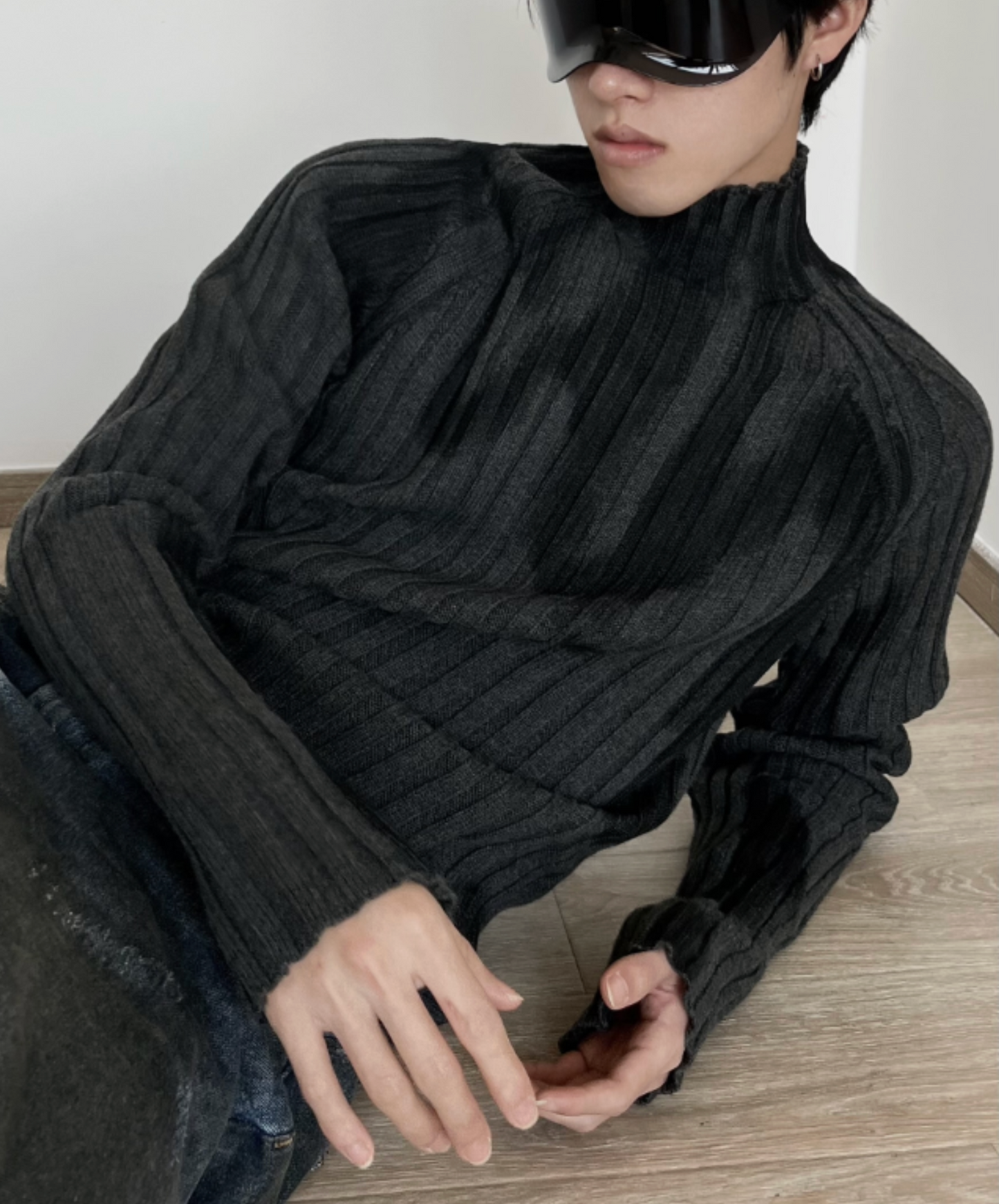 slim fit monotone gradation sweater EN2517