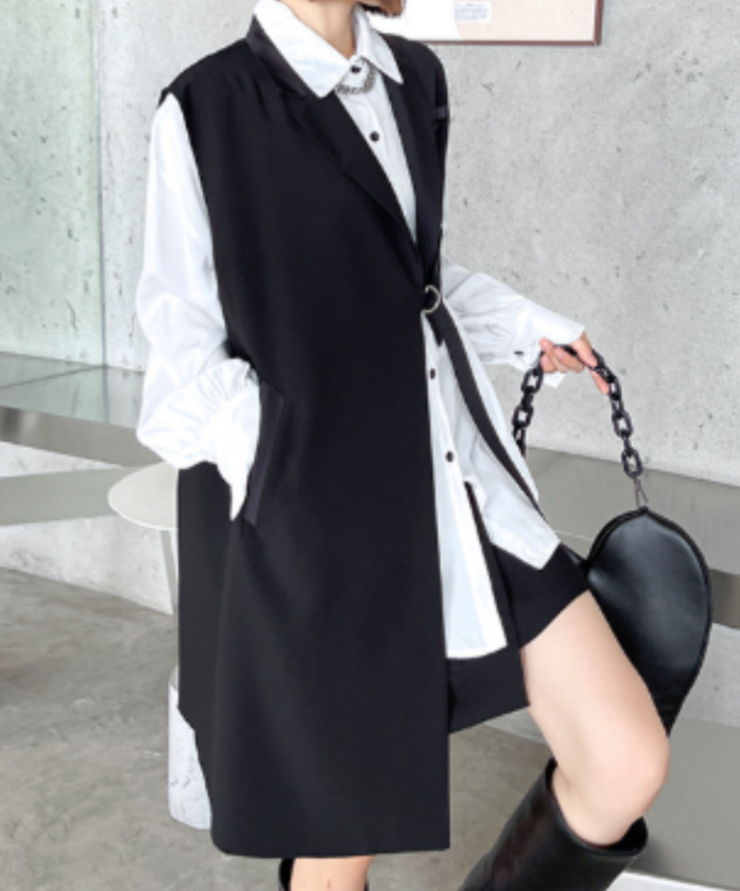 【style110】dark mode outfit set EN3186（vest + shirt + skirt set）